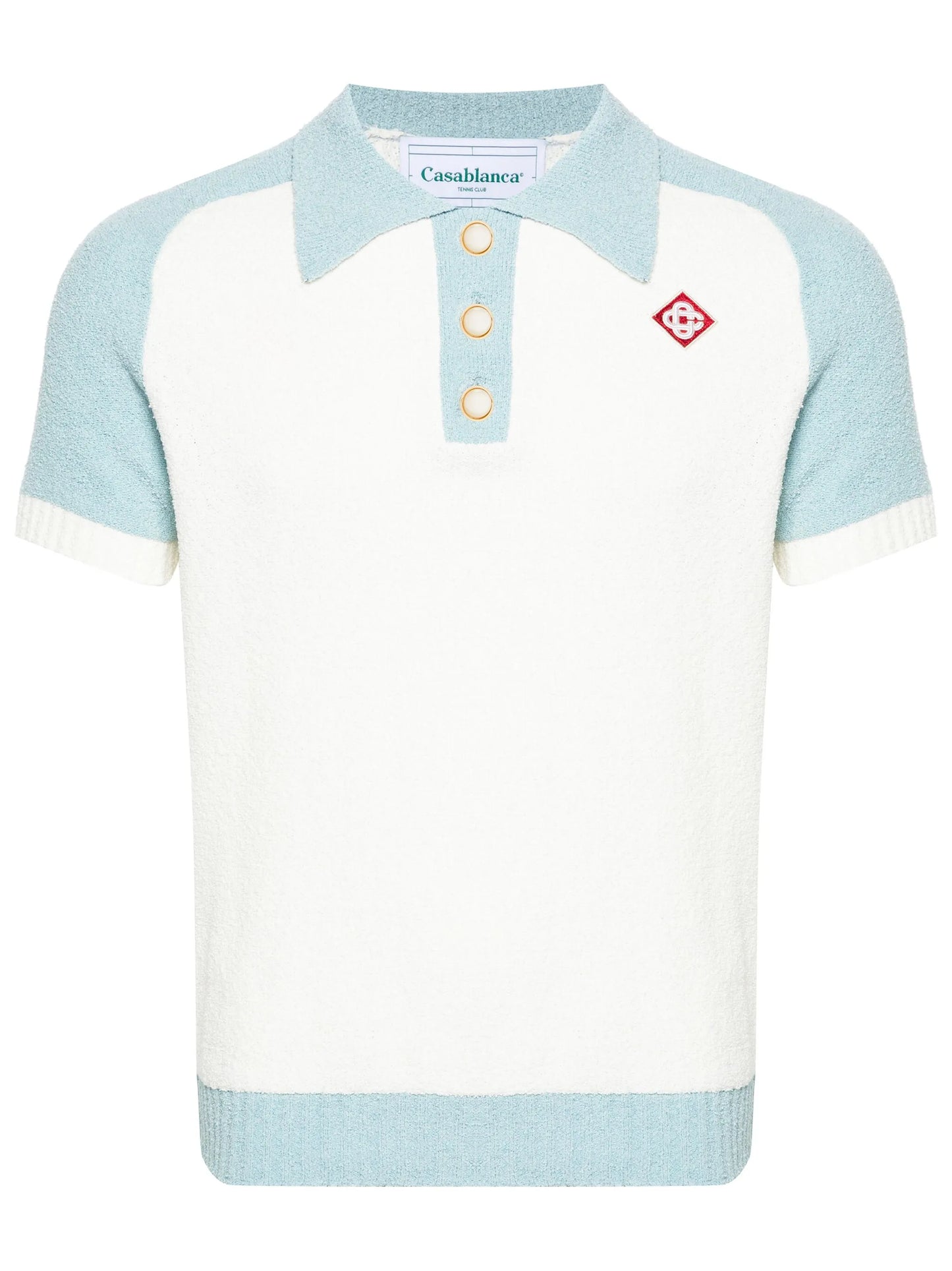 colour-block bouclé polo shirt