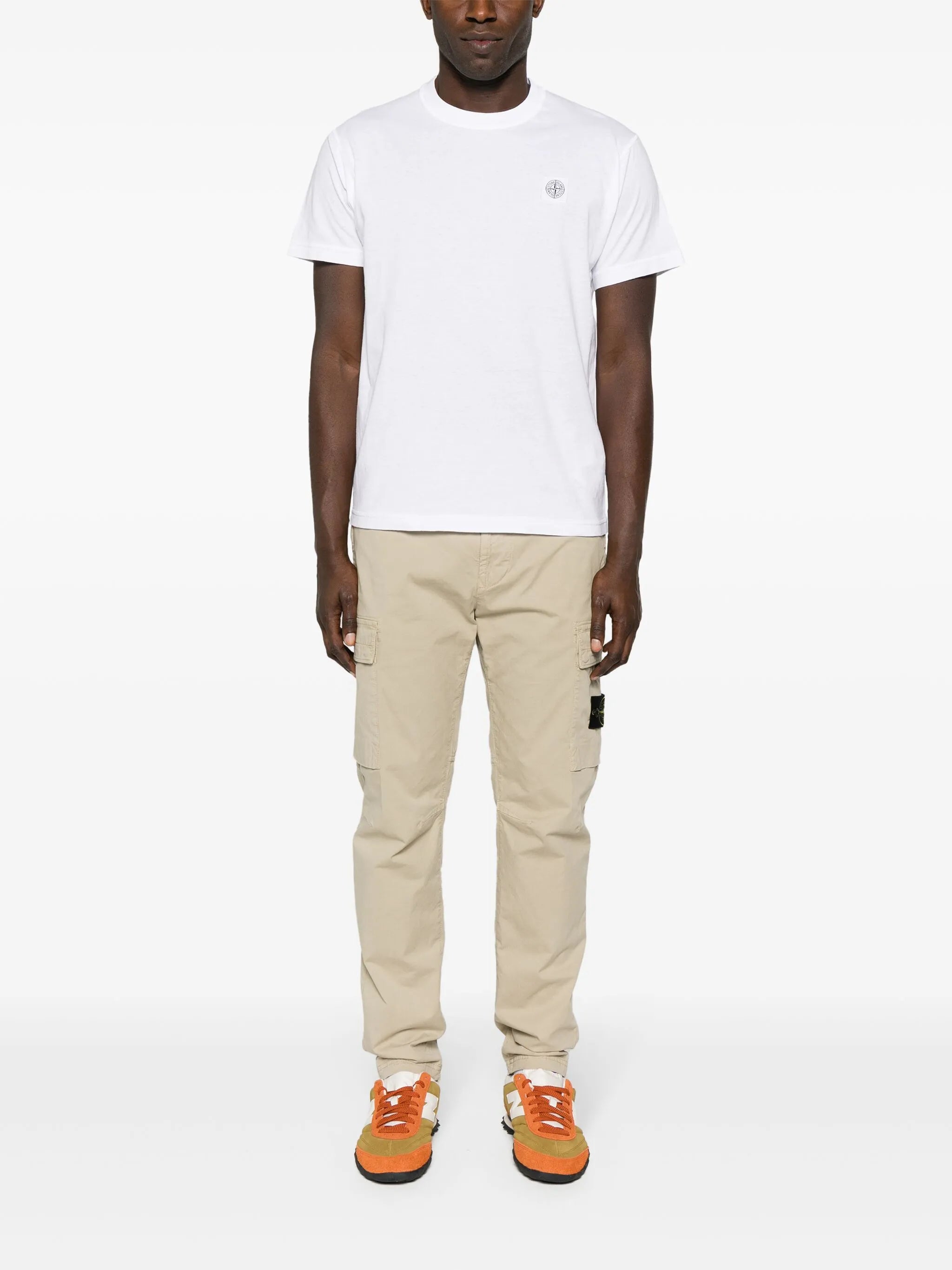 Compass-appliqué cotton T-shirt