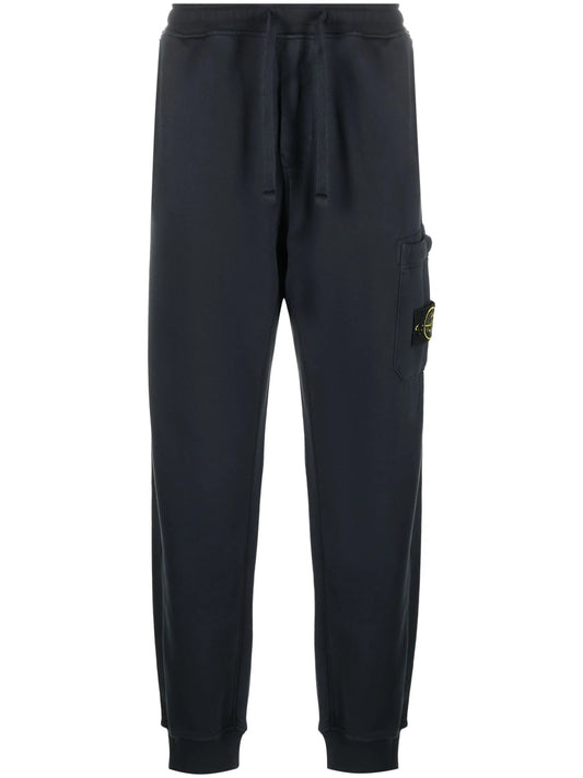 Compass-badge cotton track pants
