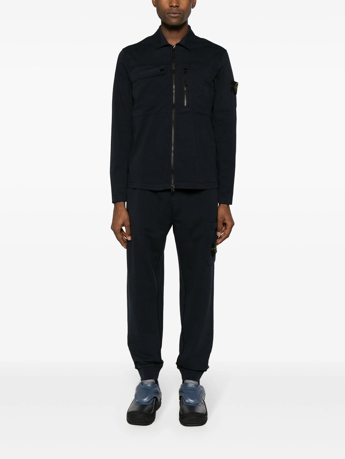 Compass-badge cotton track pants