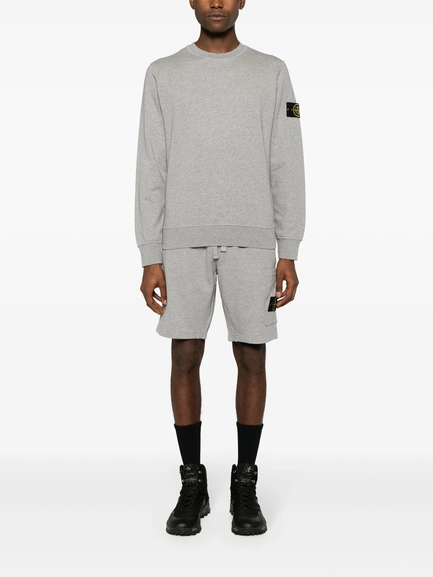 Compass-badge cotton sweatshirt