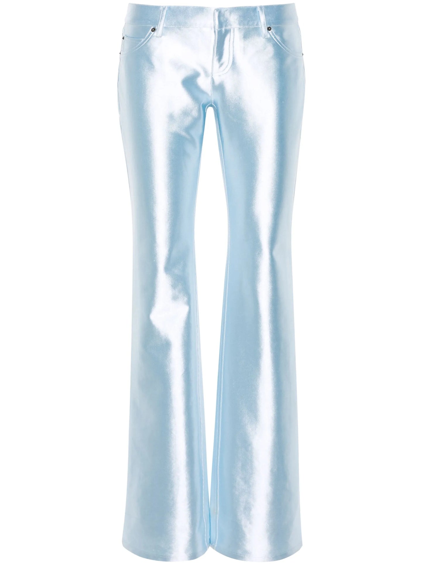 satin flared trousers