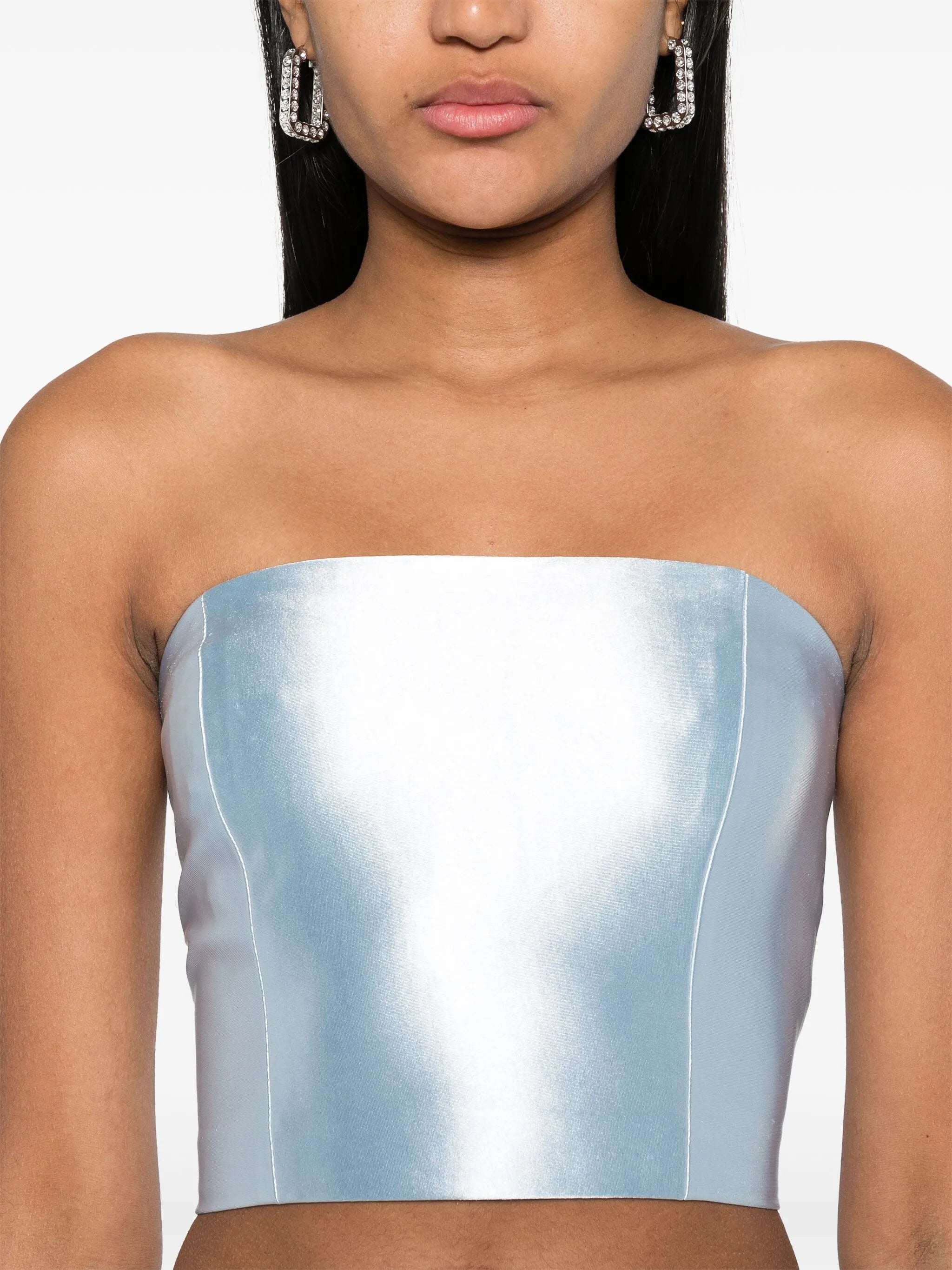 Shiny Suiting cropped top