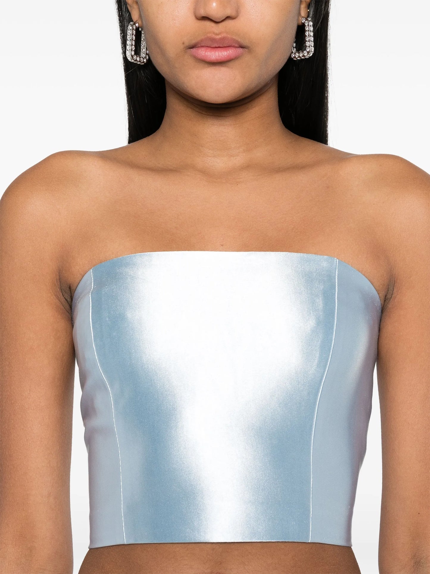 Shiny Suiting cropped top