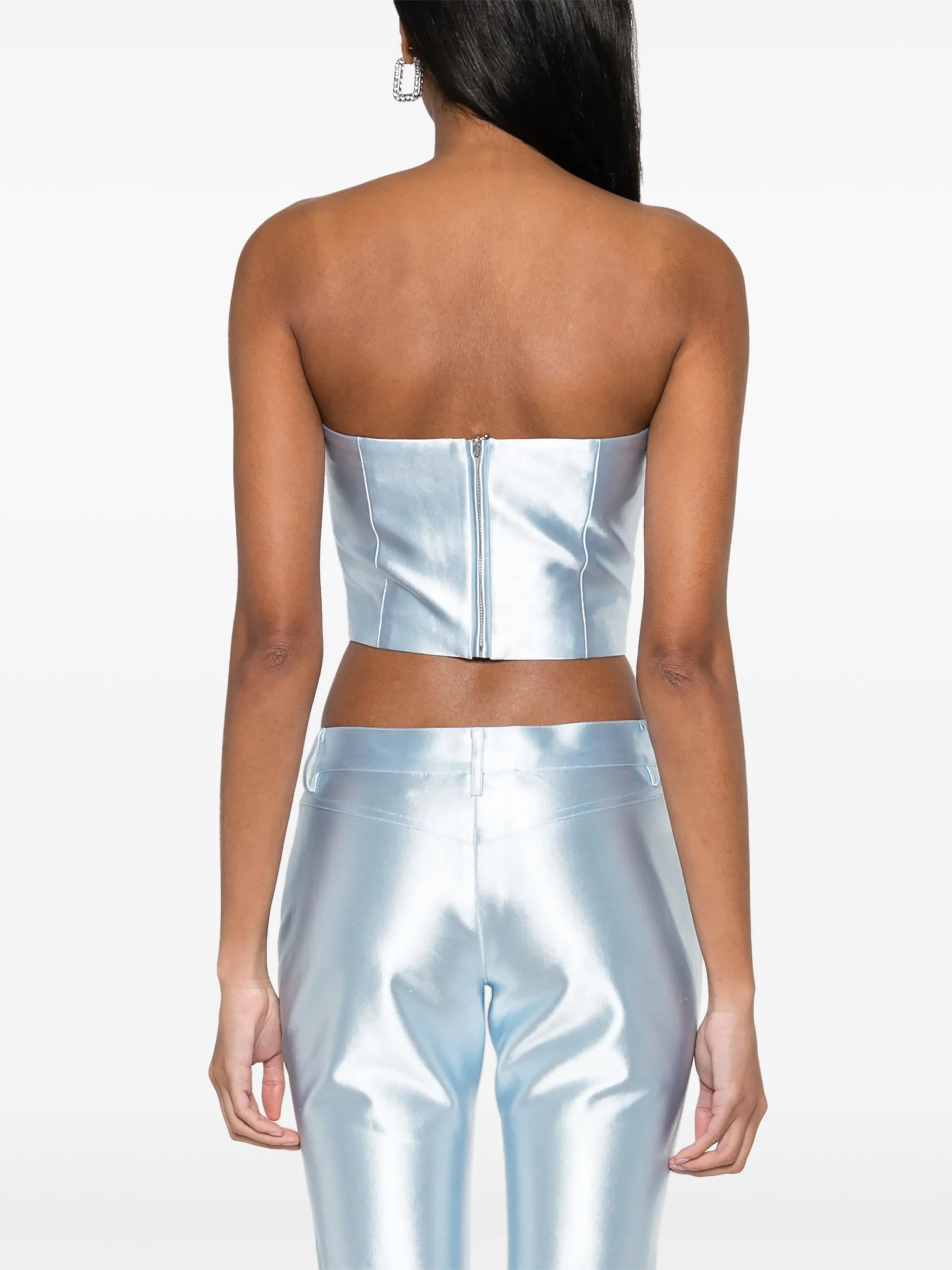 Shiny Suiting cropped top