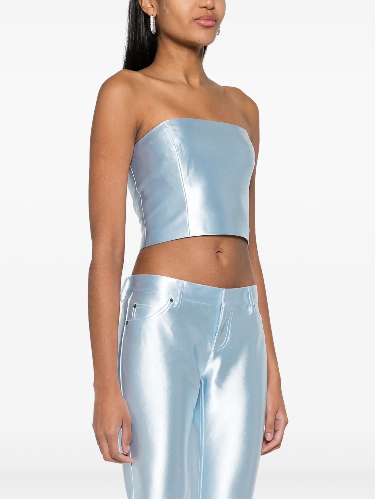 Shiny Suiting cropped top
