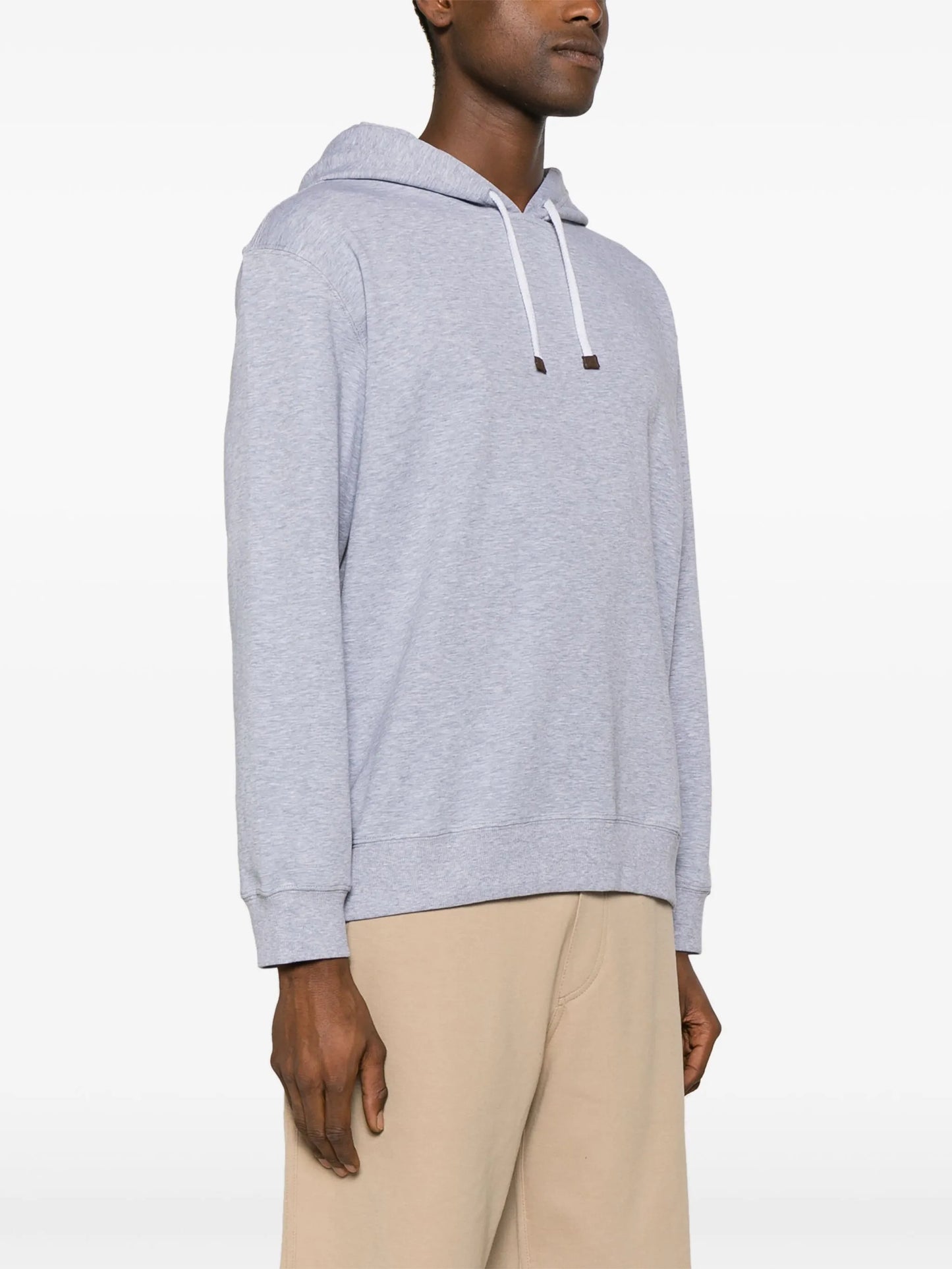 mélange-effect jersey hoodie