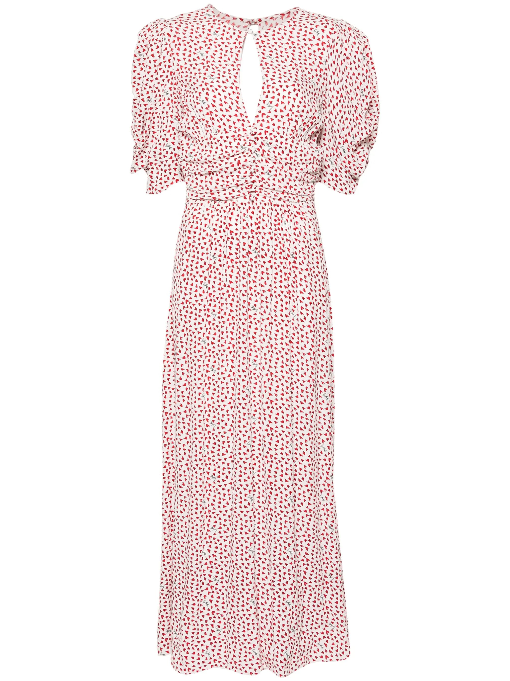 heart-print maxi dress