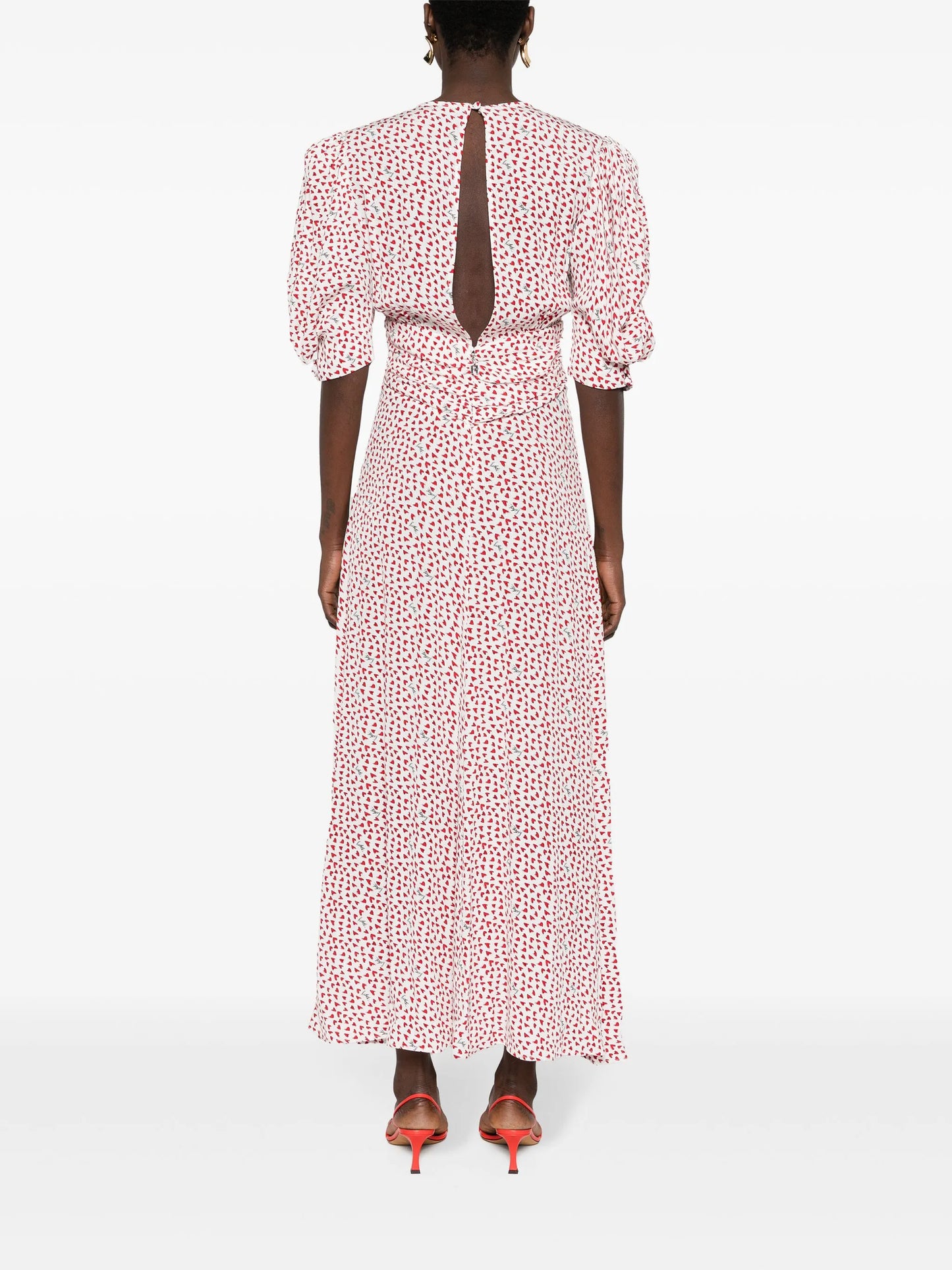 heart-print maxi dress