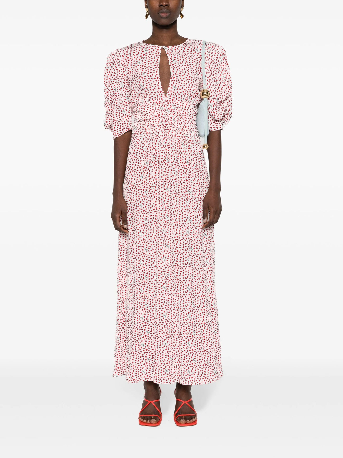 heart-print maxi dress