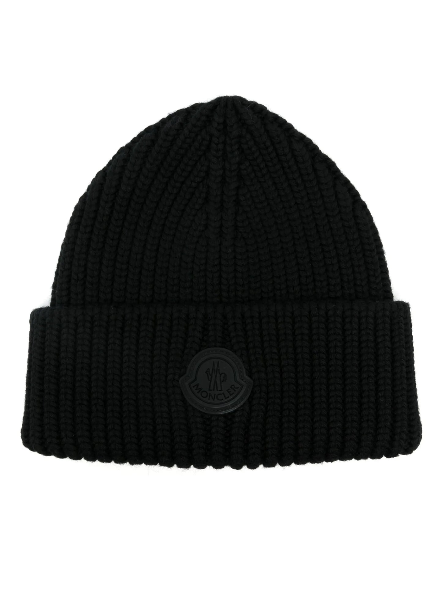 rubberised-logo knitted beanie