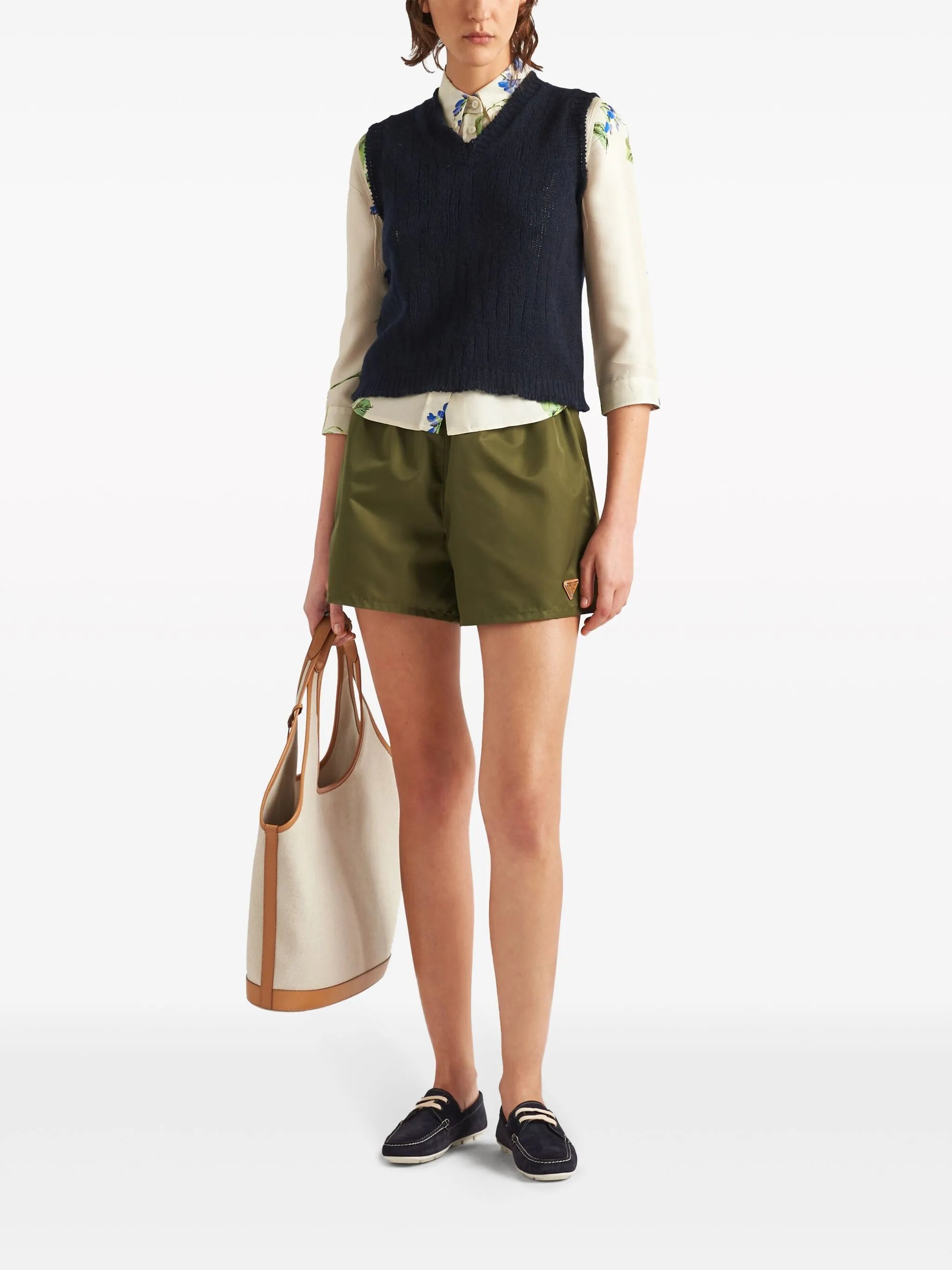 Re-nylon triangle-logo shorts