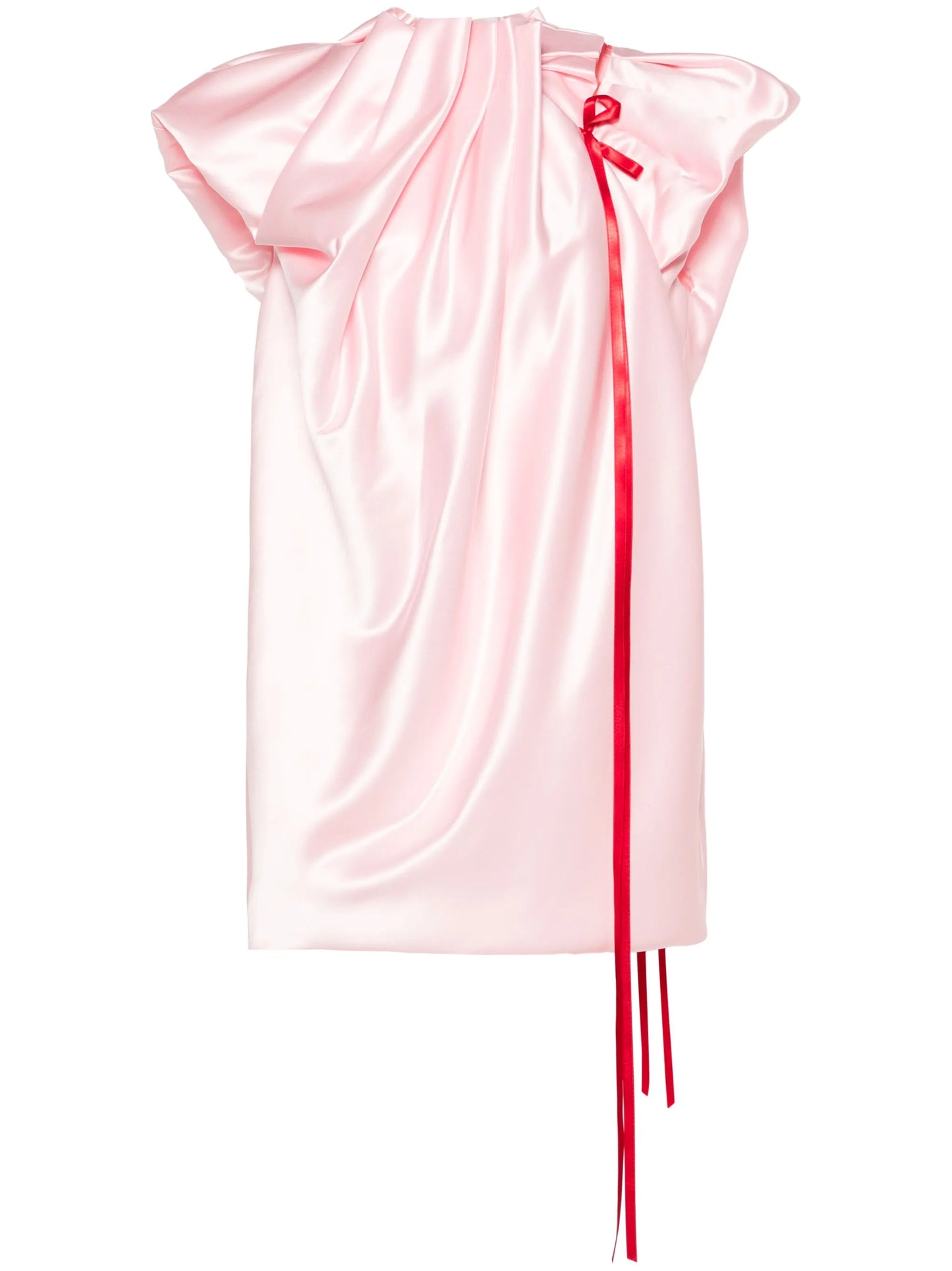 pleat-detail satin minidress
