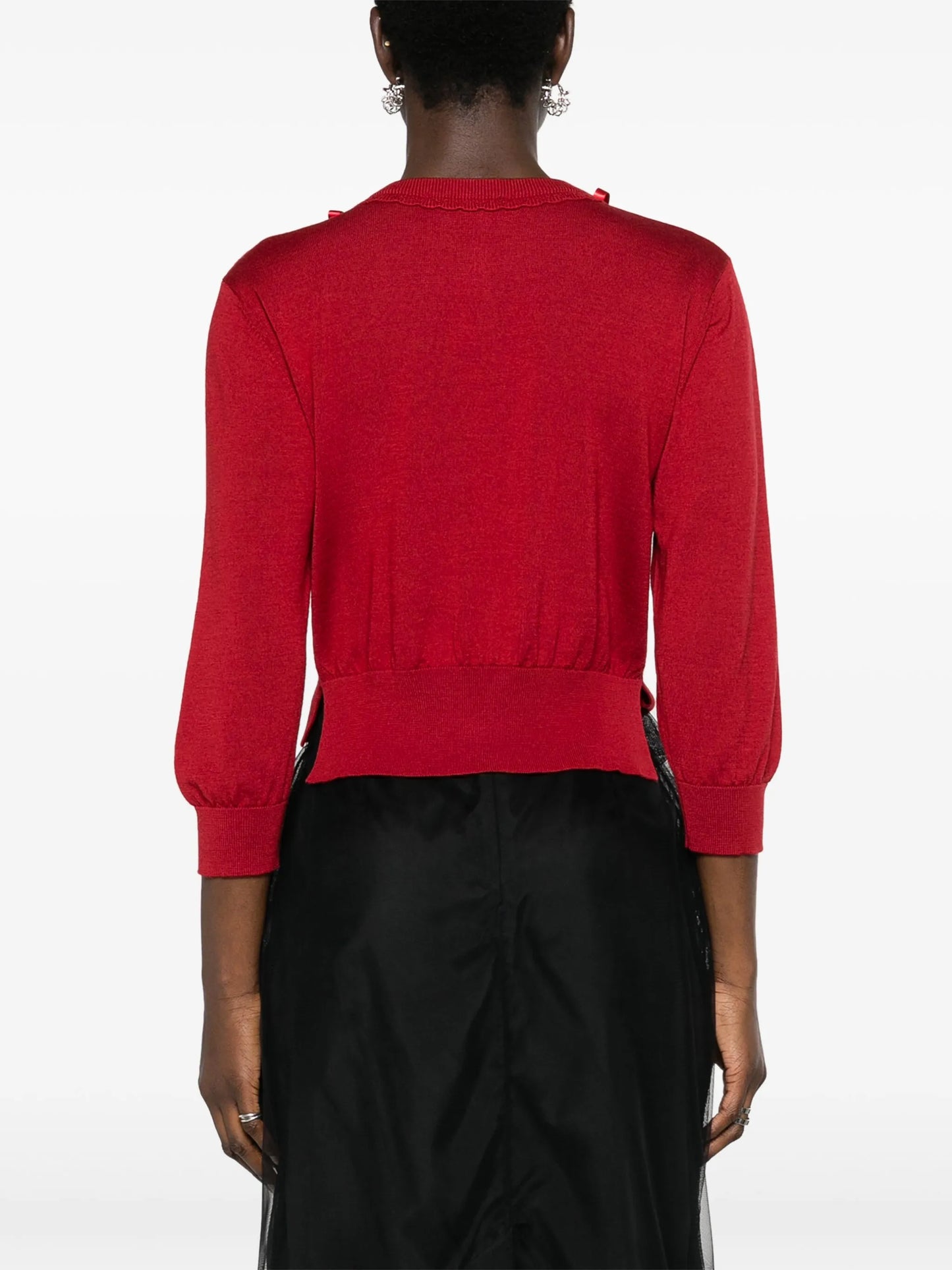 bell-charm cropped cardigan