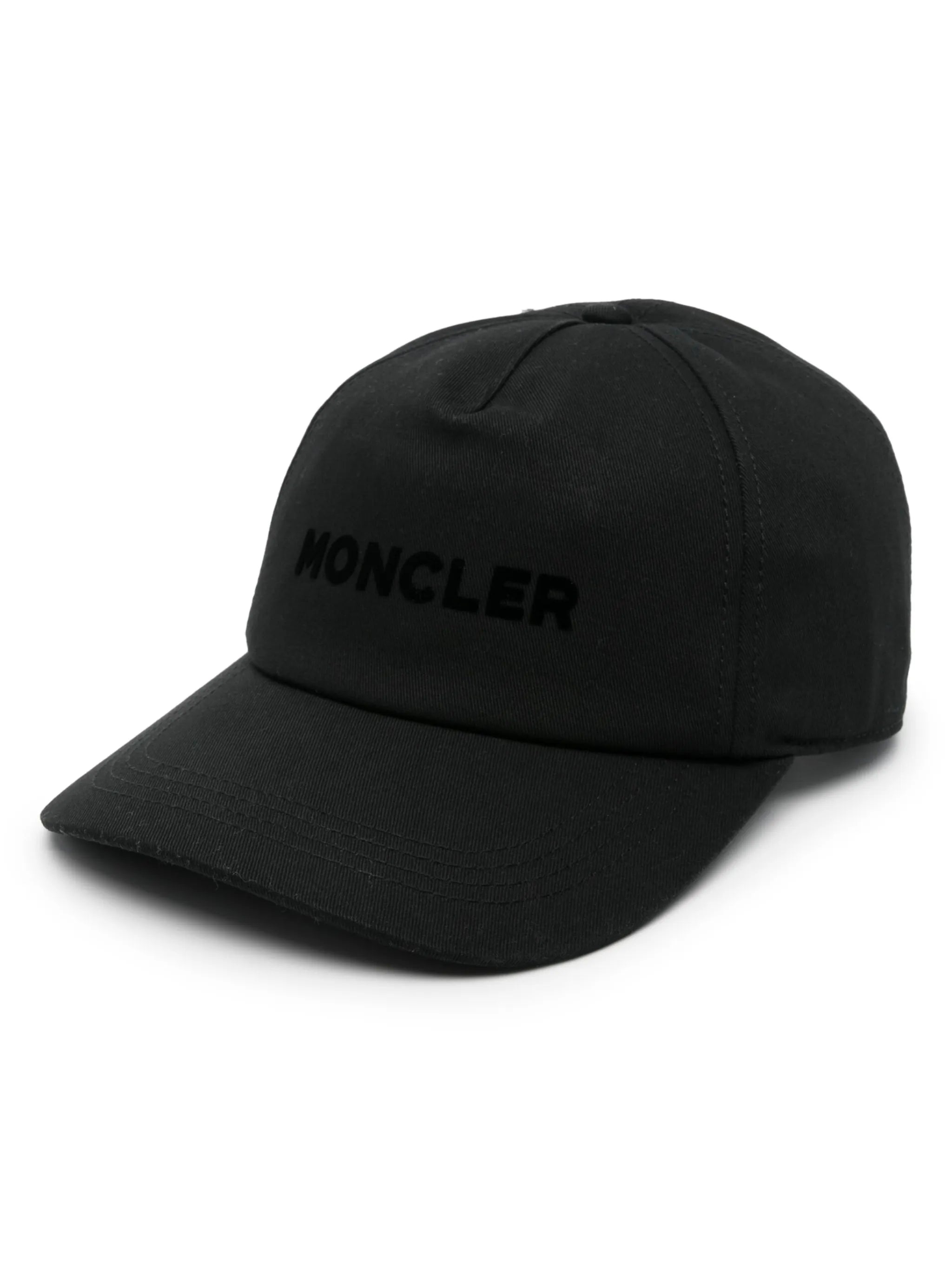 flocked-logo cotton baseball cap