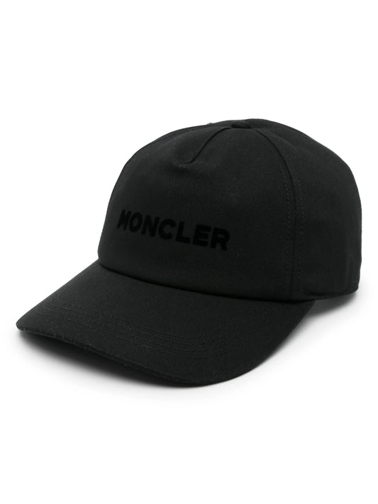 flocked-logo cotton baseball cap