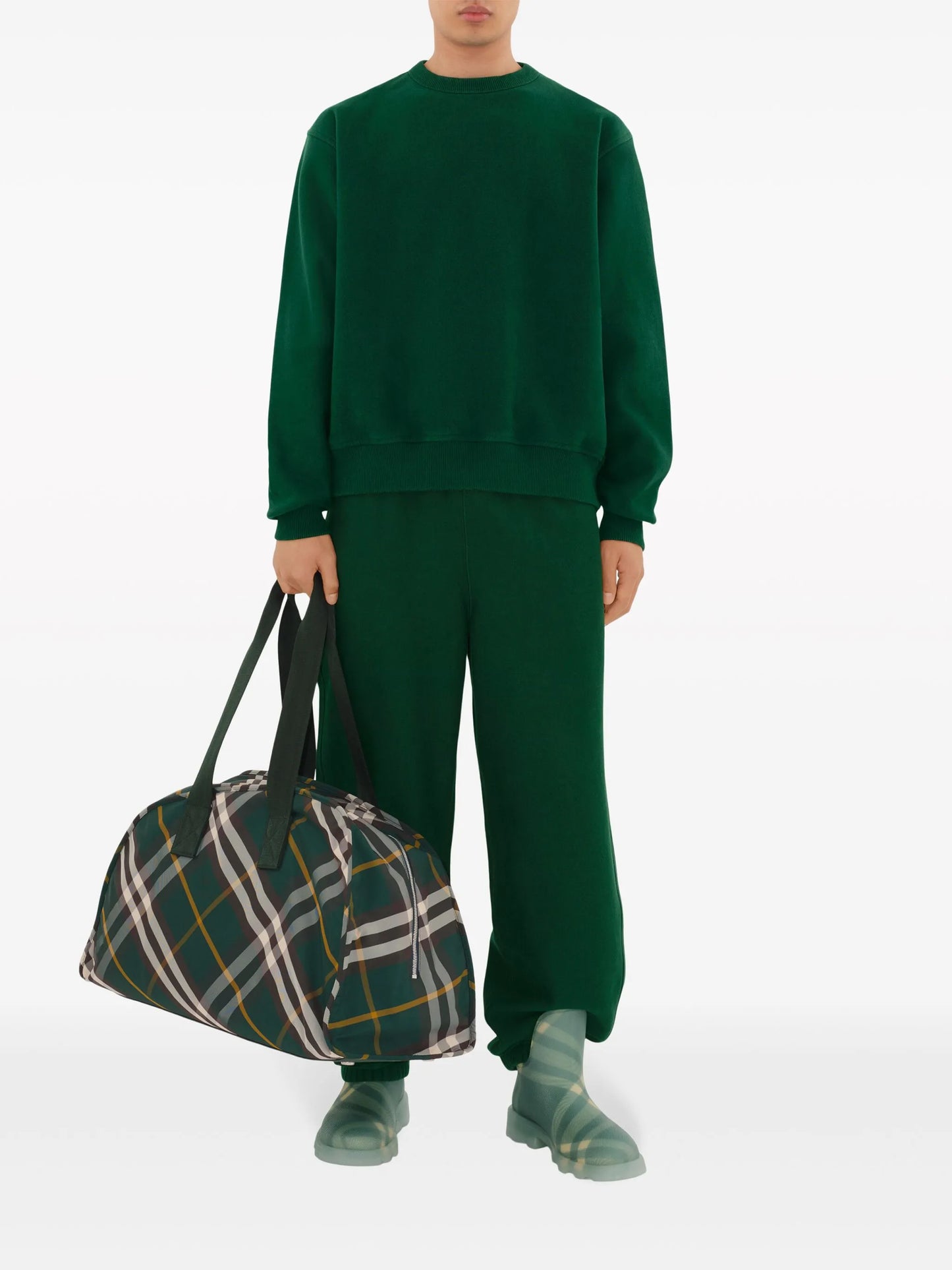 large Shield check-pattern duffle bag