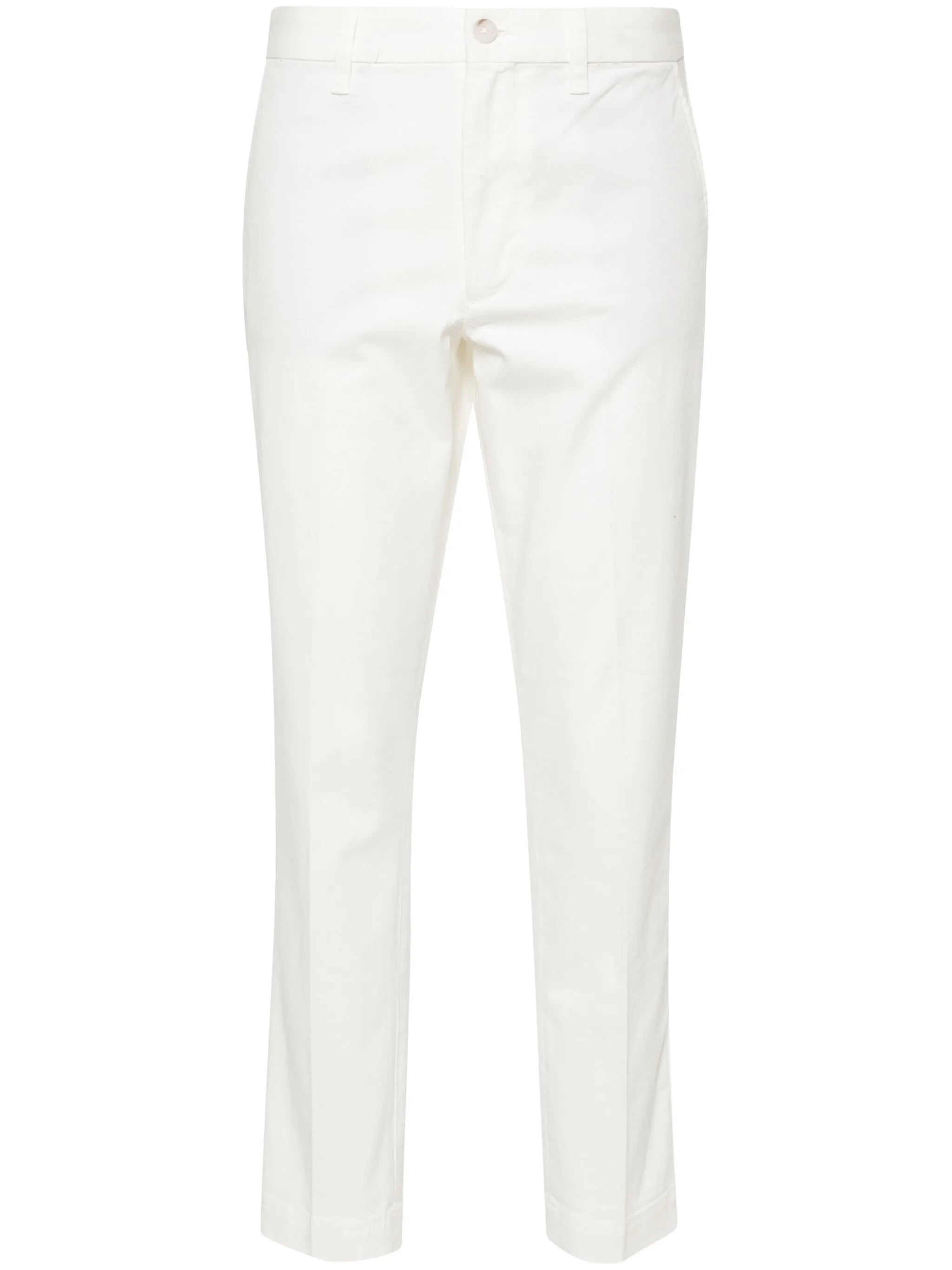 high-waisted slim-fit trousers