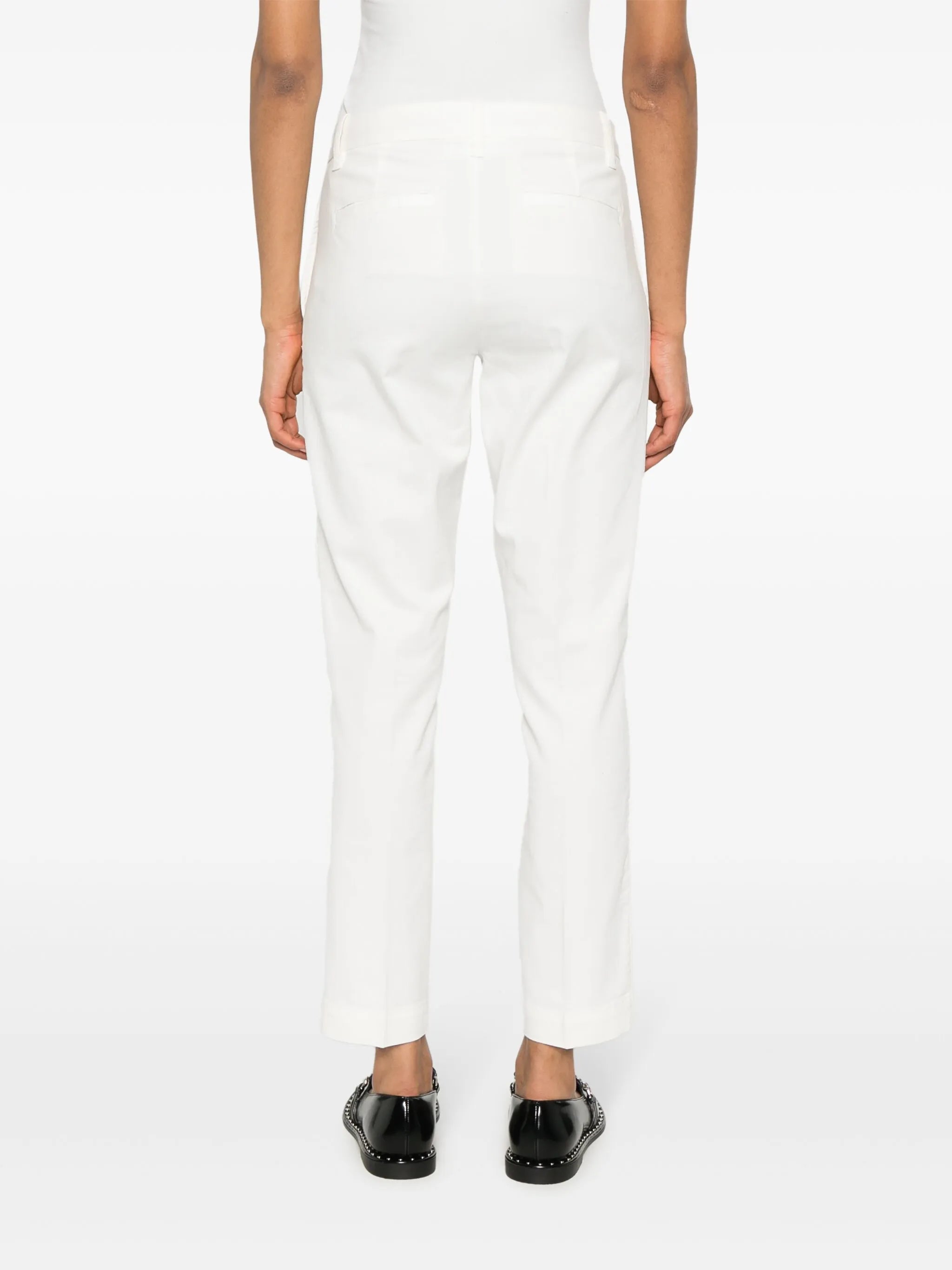 high-waisted slim-fit trousers