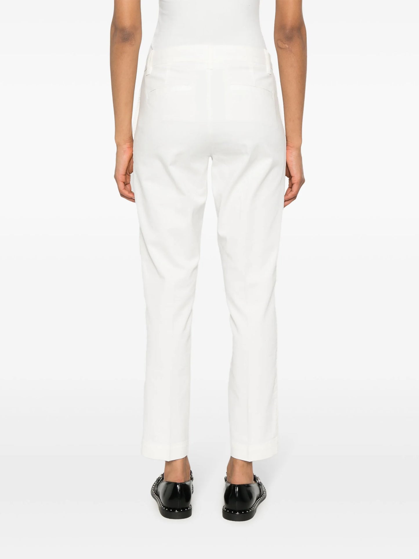 high-waisted slim-fit trousers