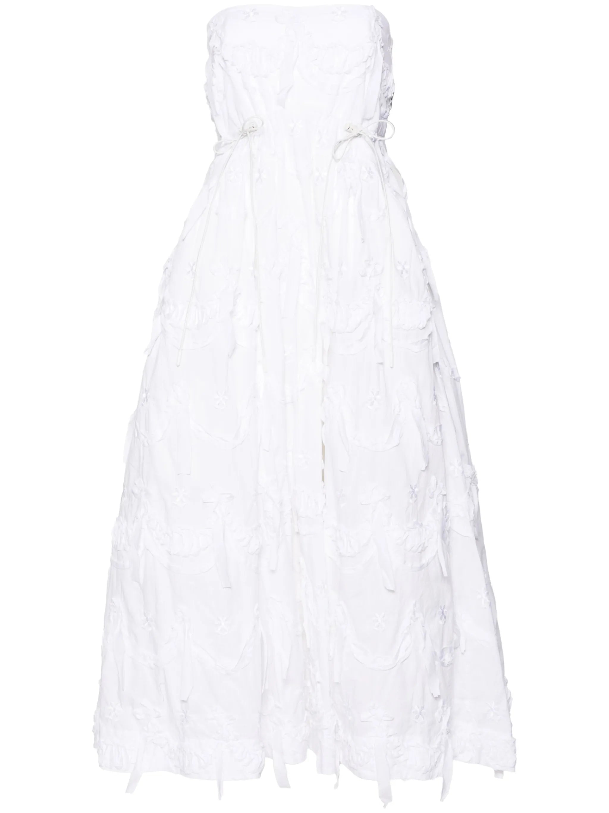 bow-detail strapless gown