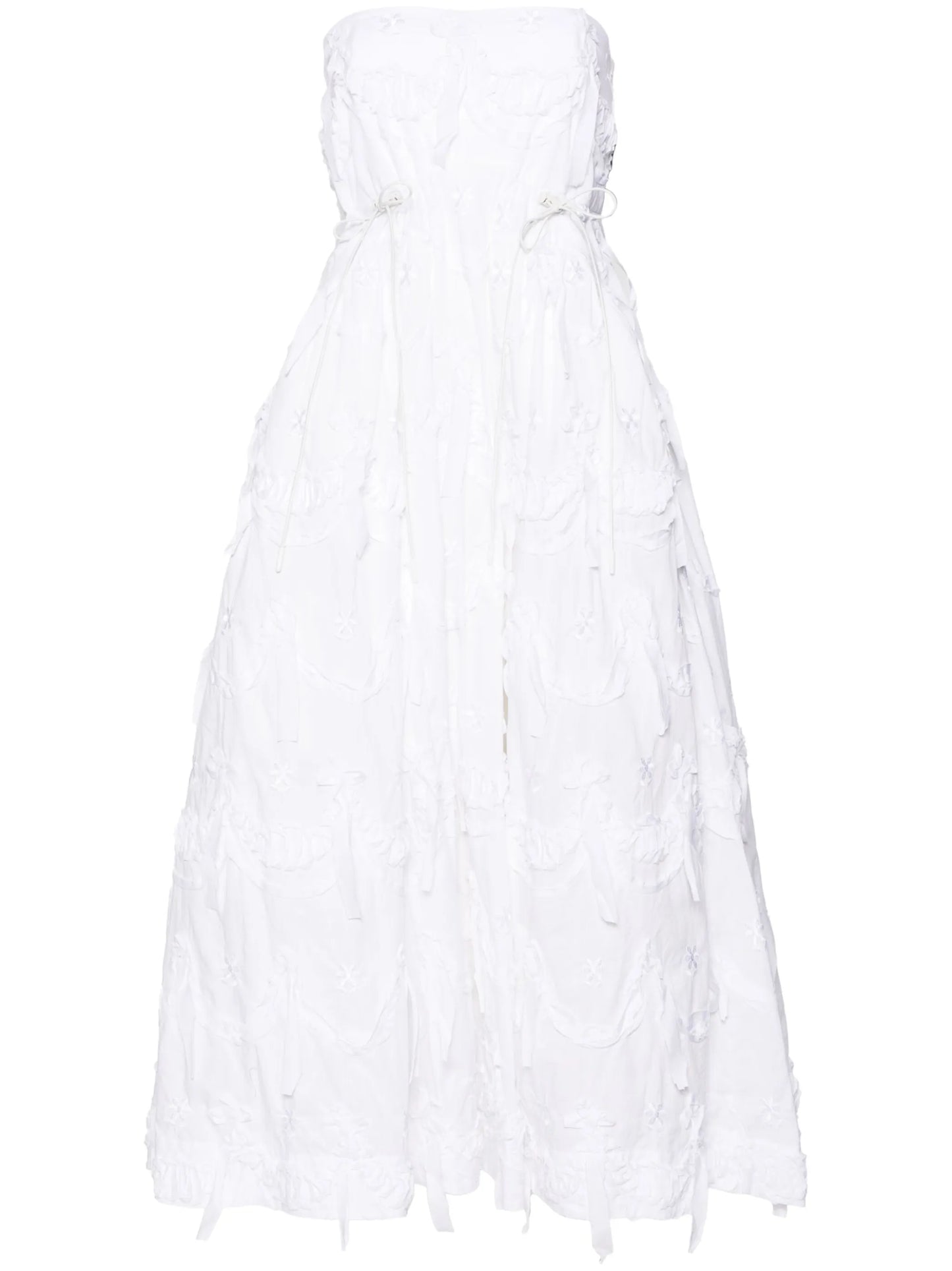 bow-detail strapless gown