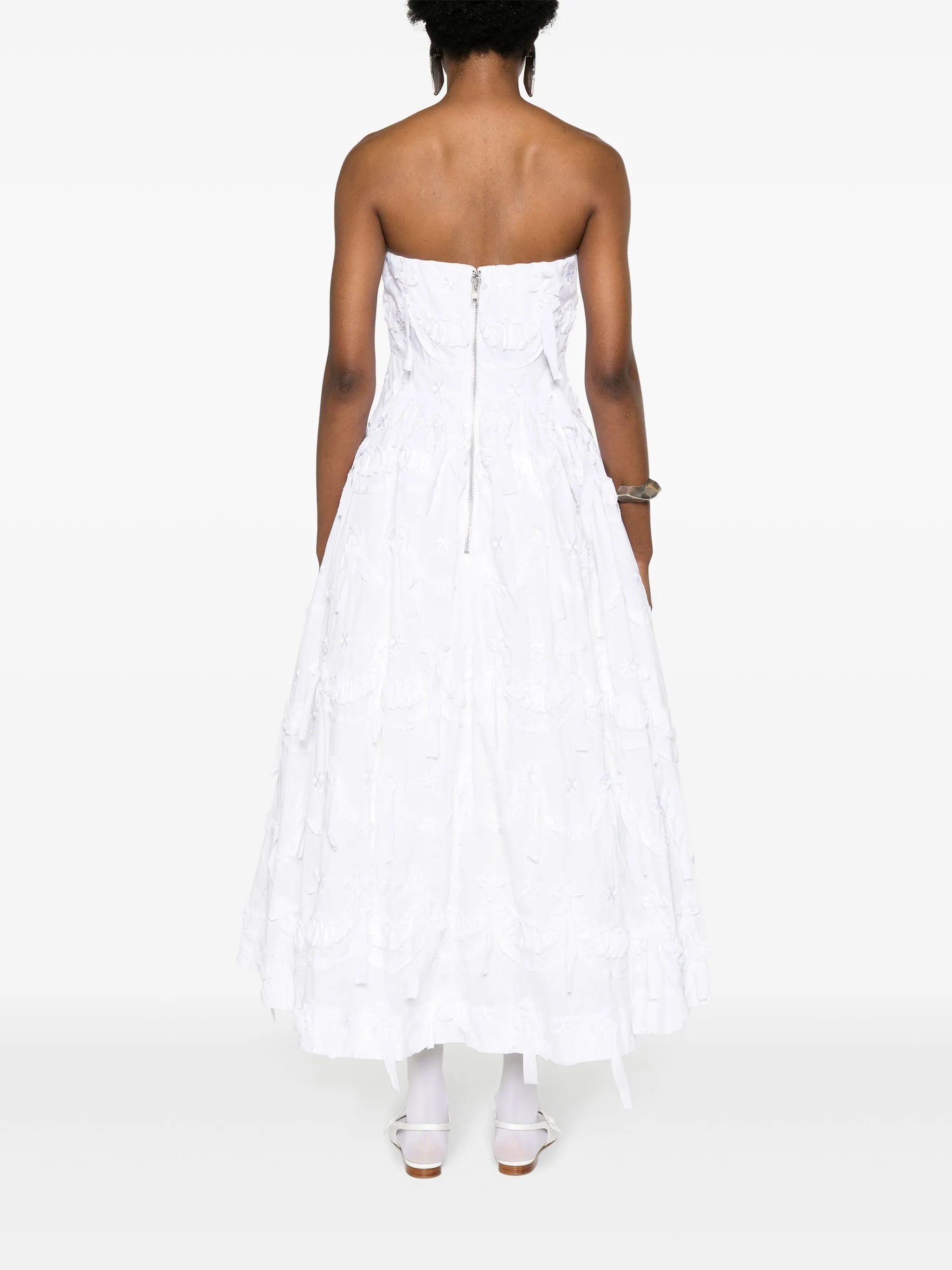 bow-detail strapless gown