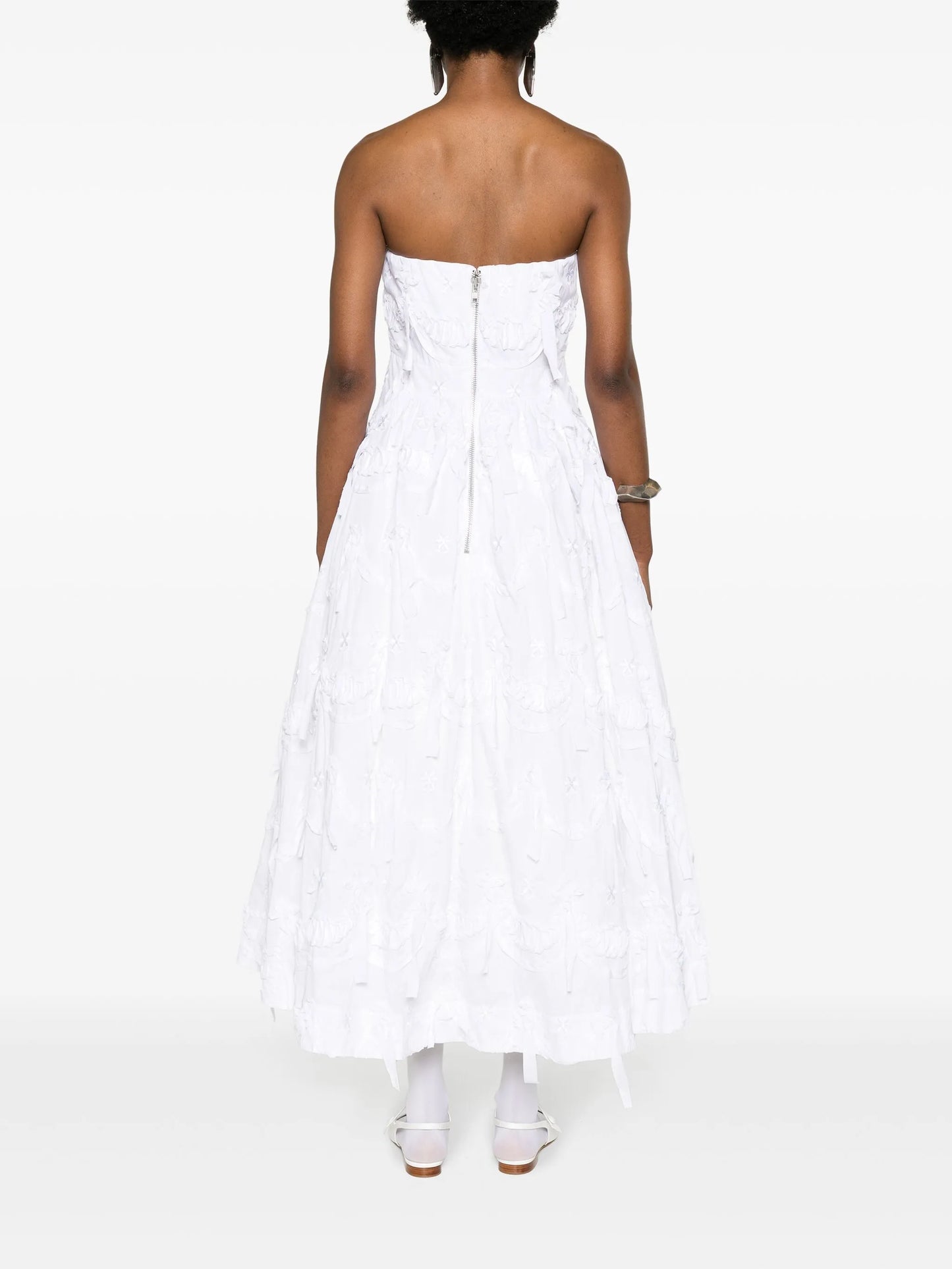 bow-detail strapless gown