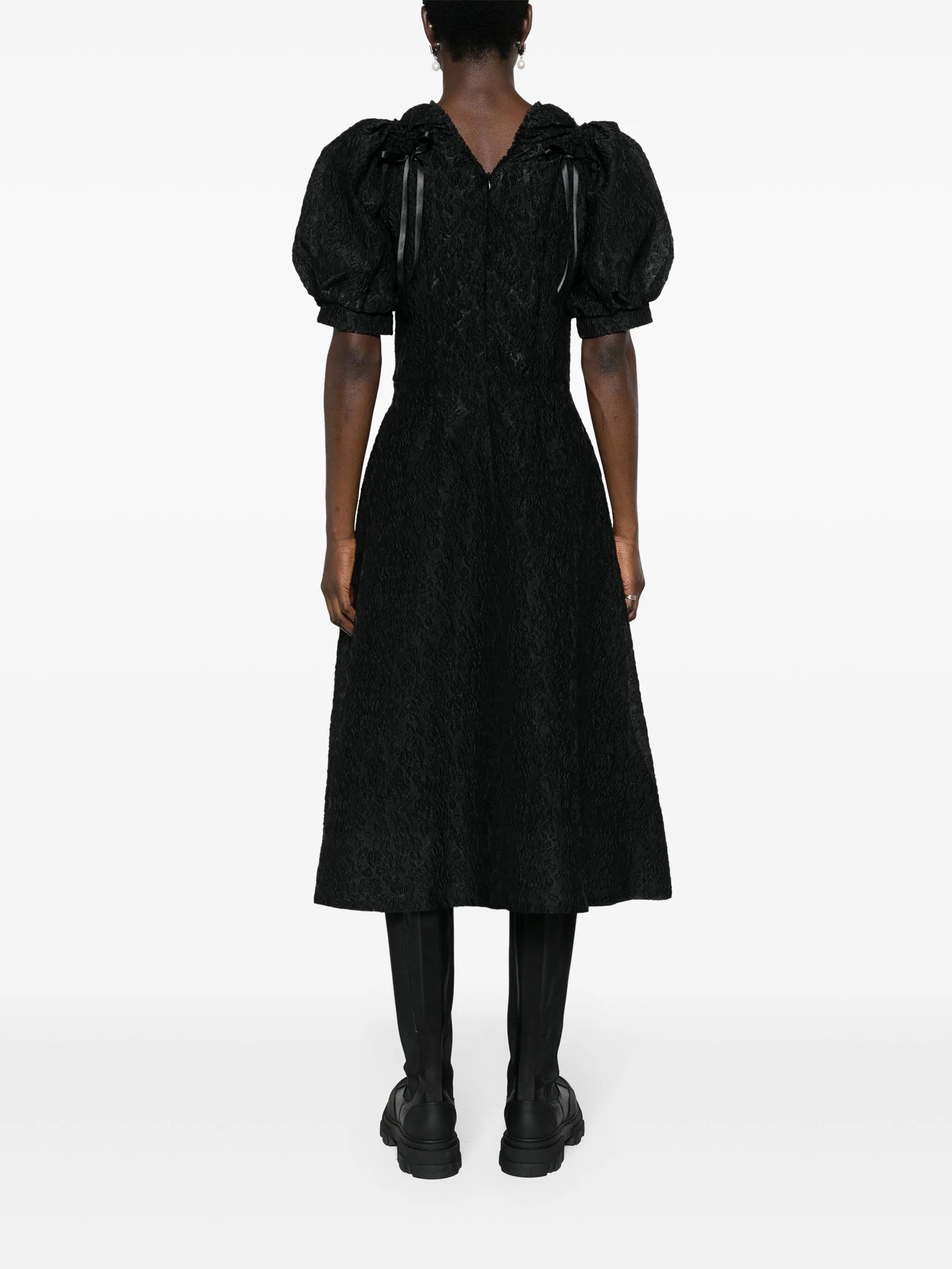 cut-out crinkled midi dress