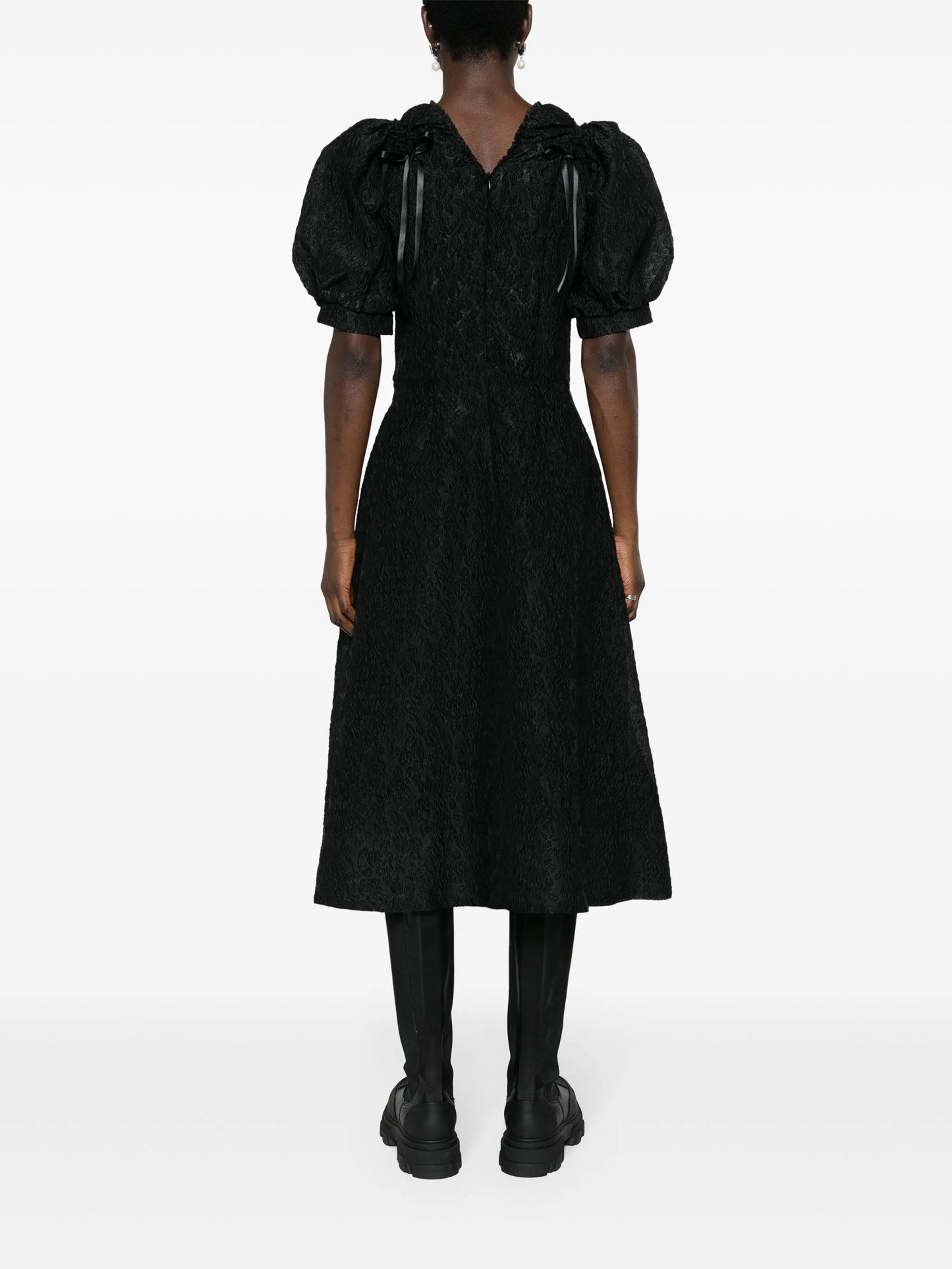 cut-out crinkled midi dress