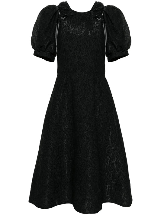 cut-out crinkled midi dress
