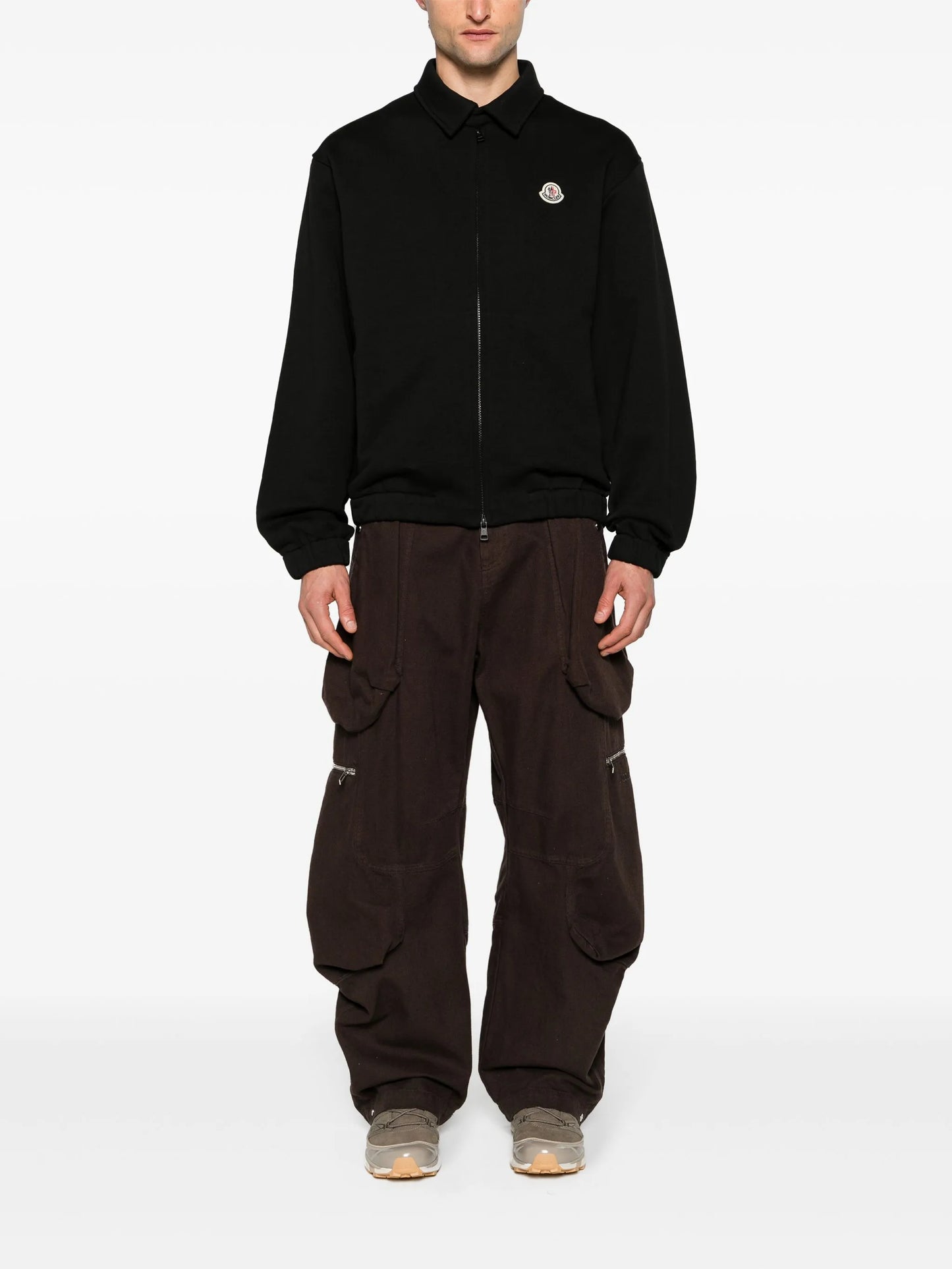 zip-up jersey cardigan