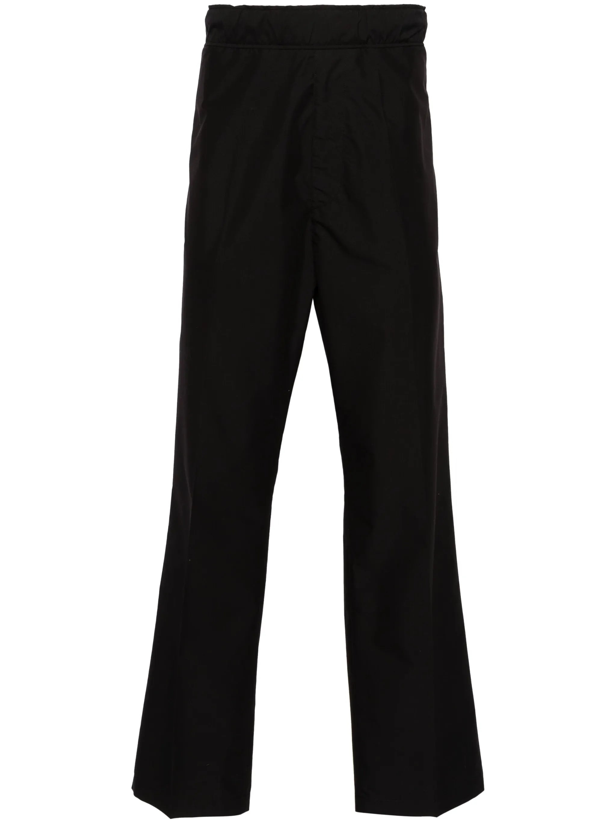 logo-patch straight-leg trousers