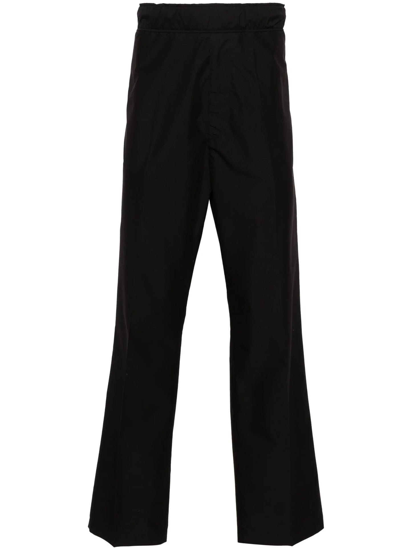 logo-patch straight-leg trousers