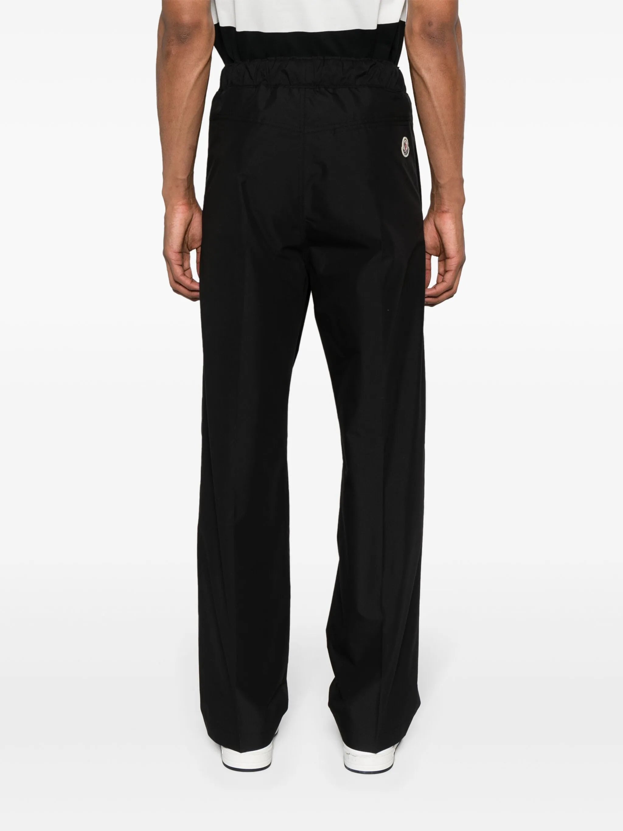 logo-patch straight-leg trousers