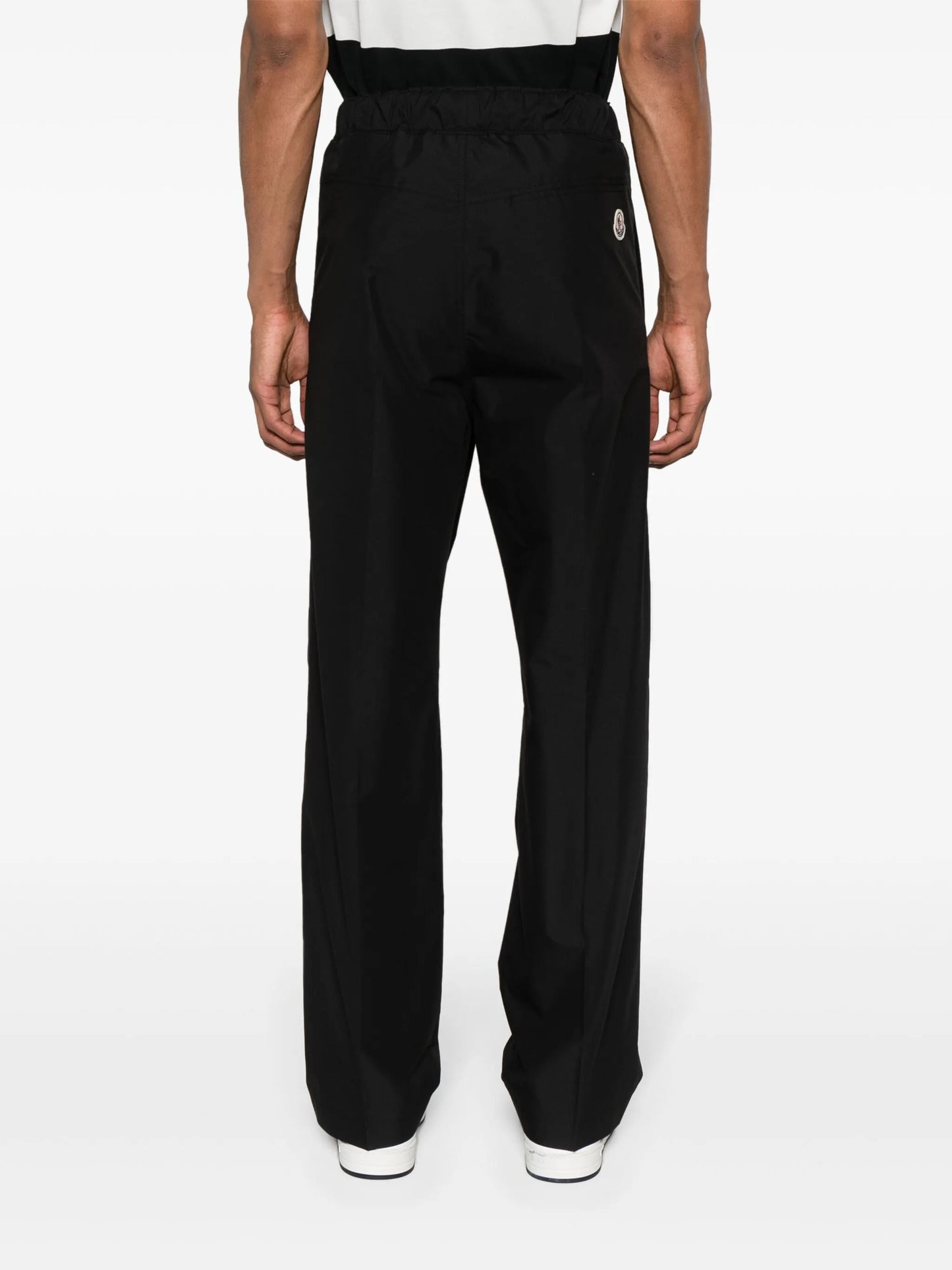 logo-patch straight-leg trousers