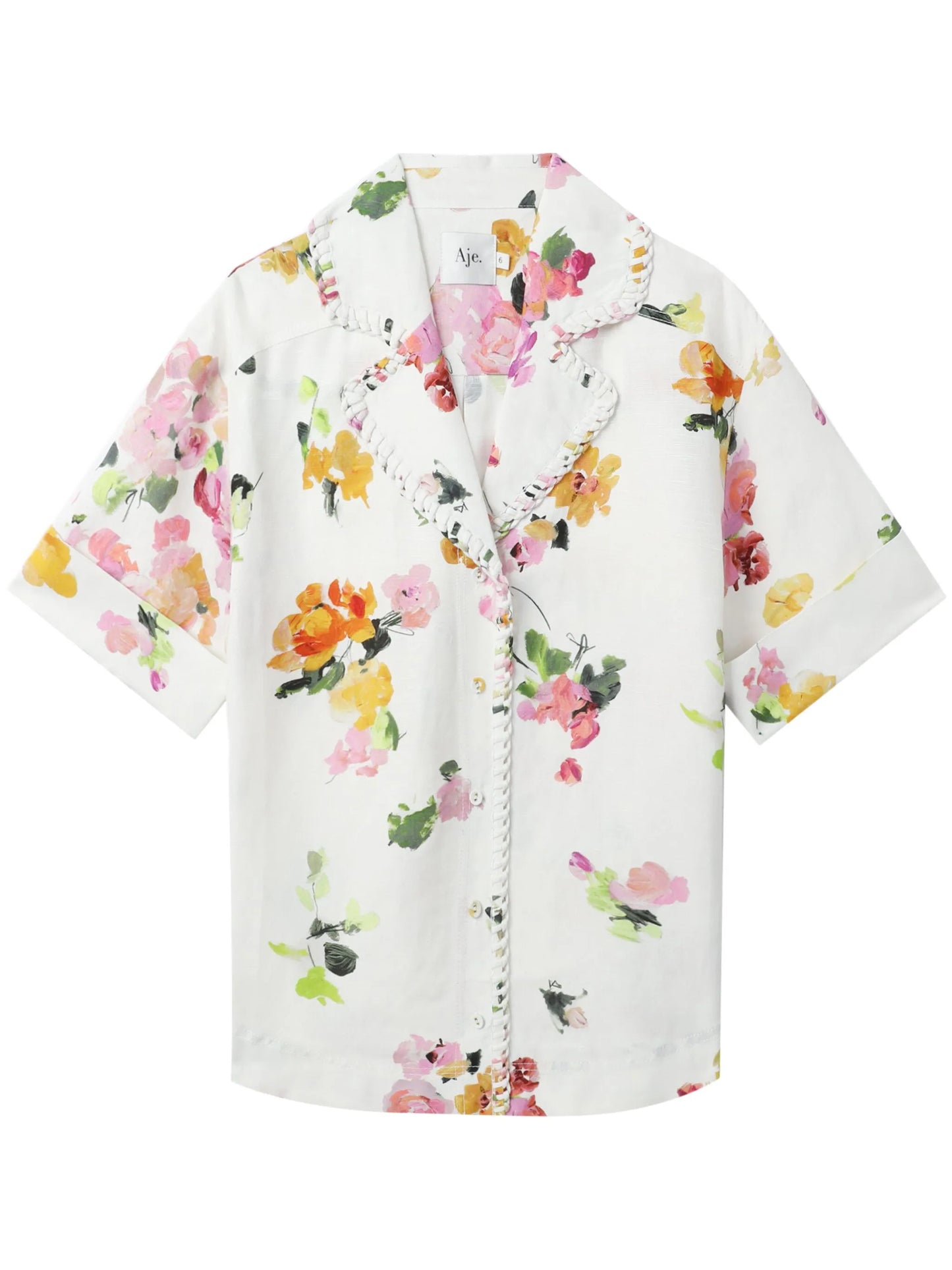 floral-print short-sleeve shirt