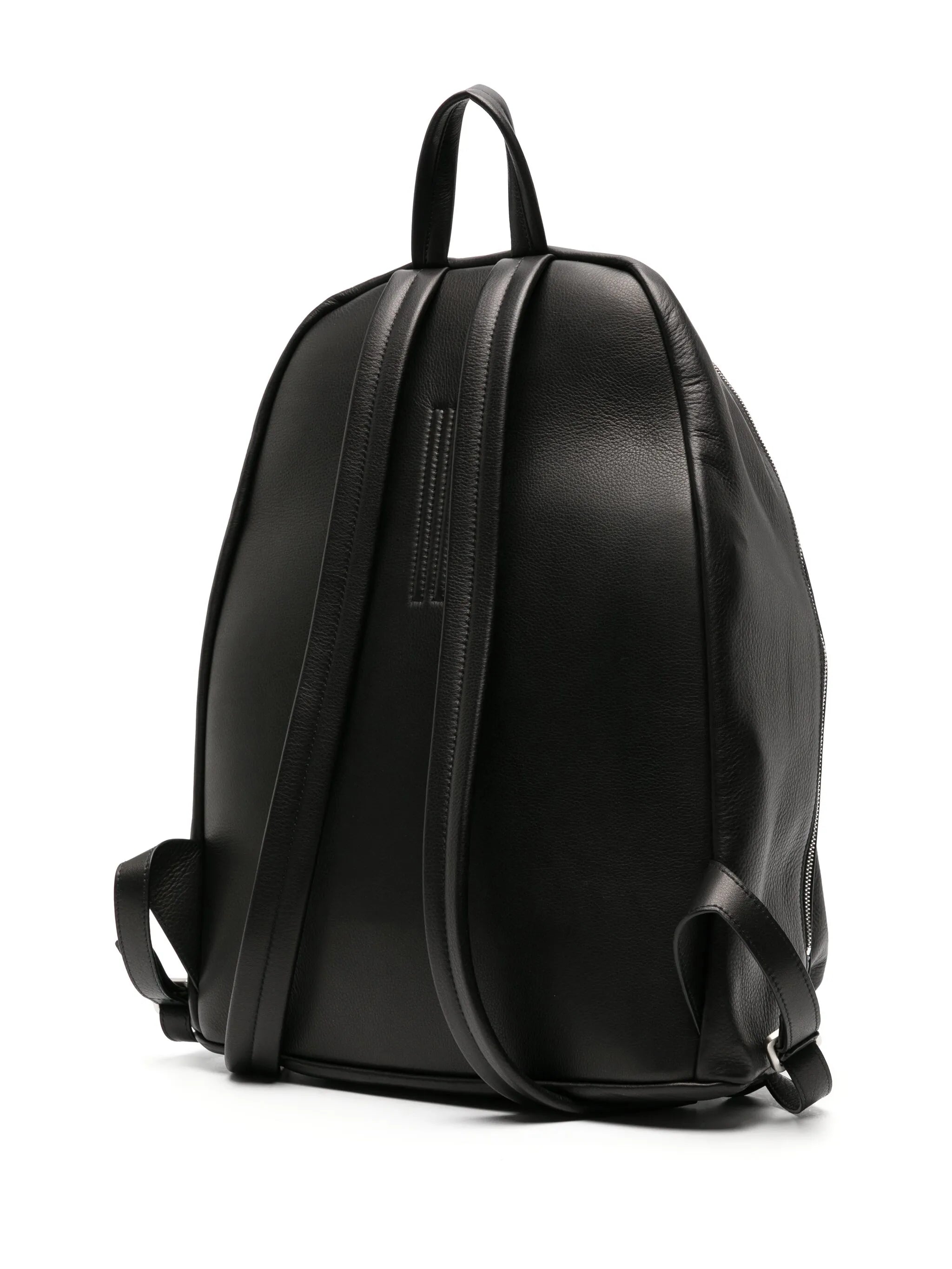 grained leather laptop backpack