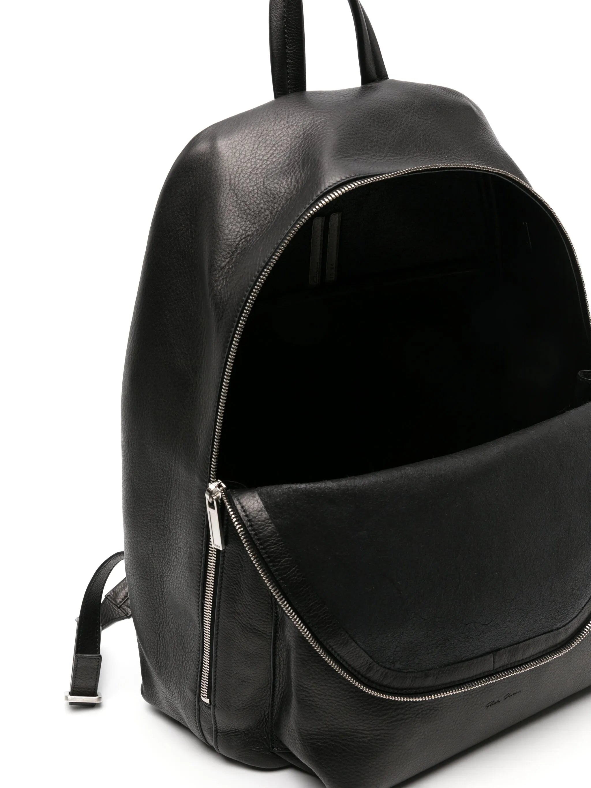 grained leather laptop backpack