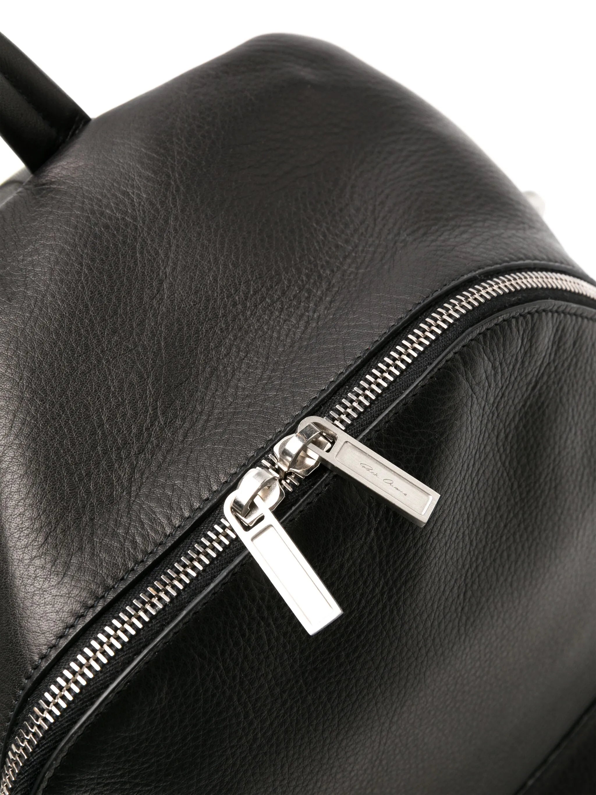 grained leather laptop backpack