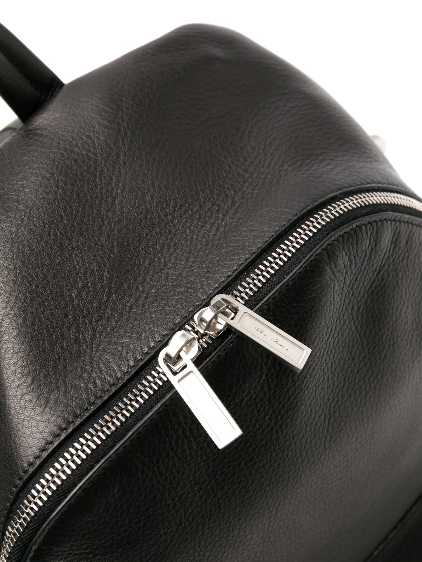 grained leather laptop backpack