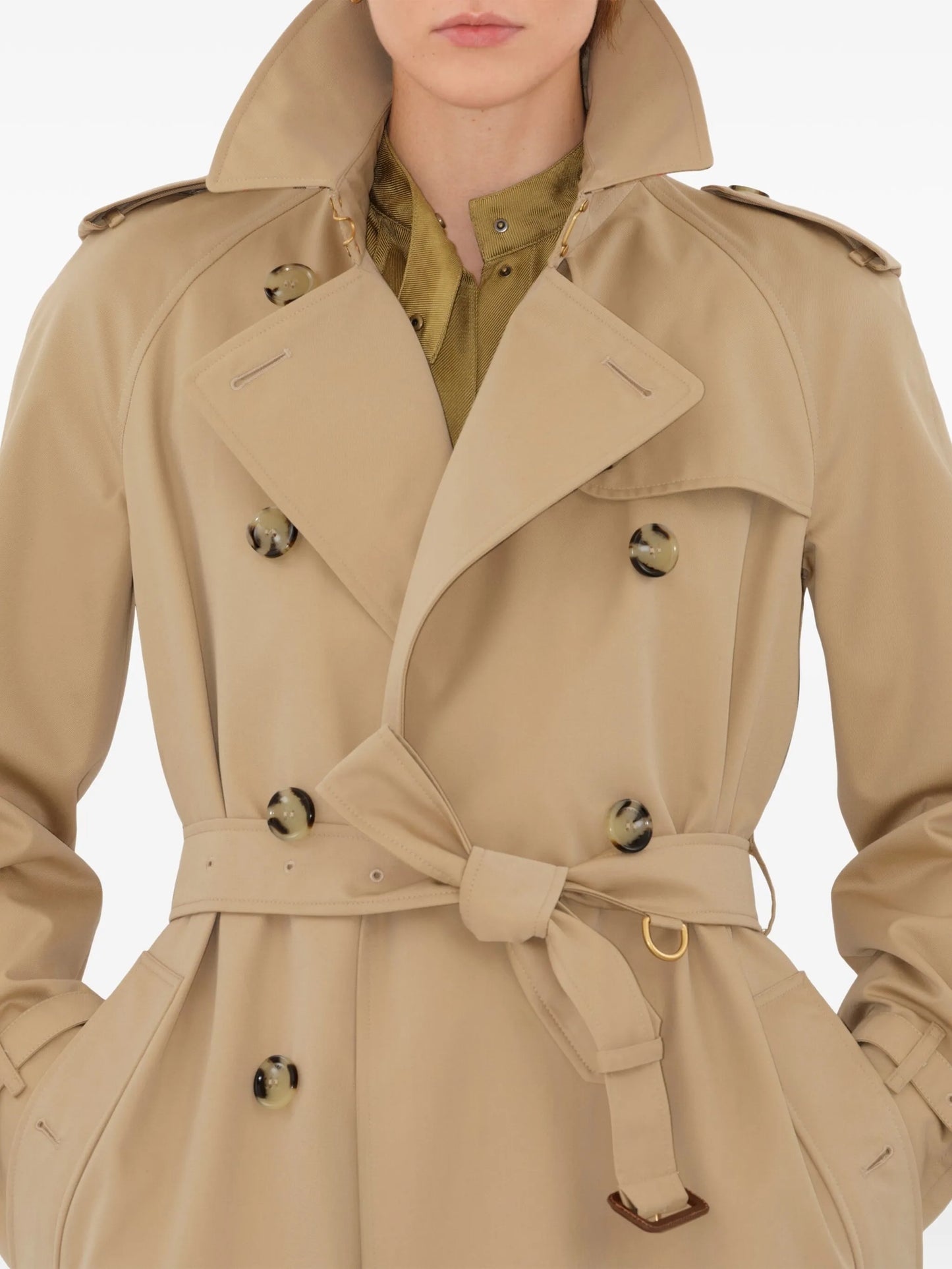 double-breasted trench coat