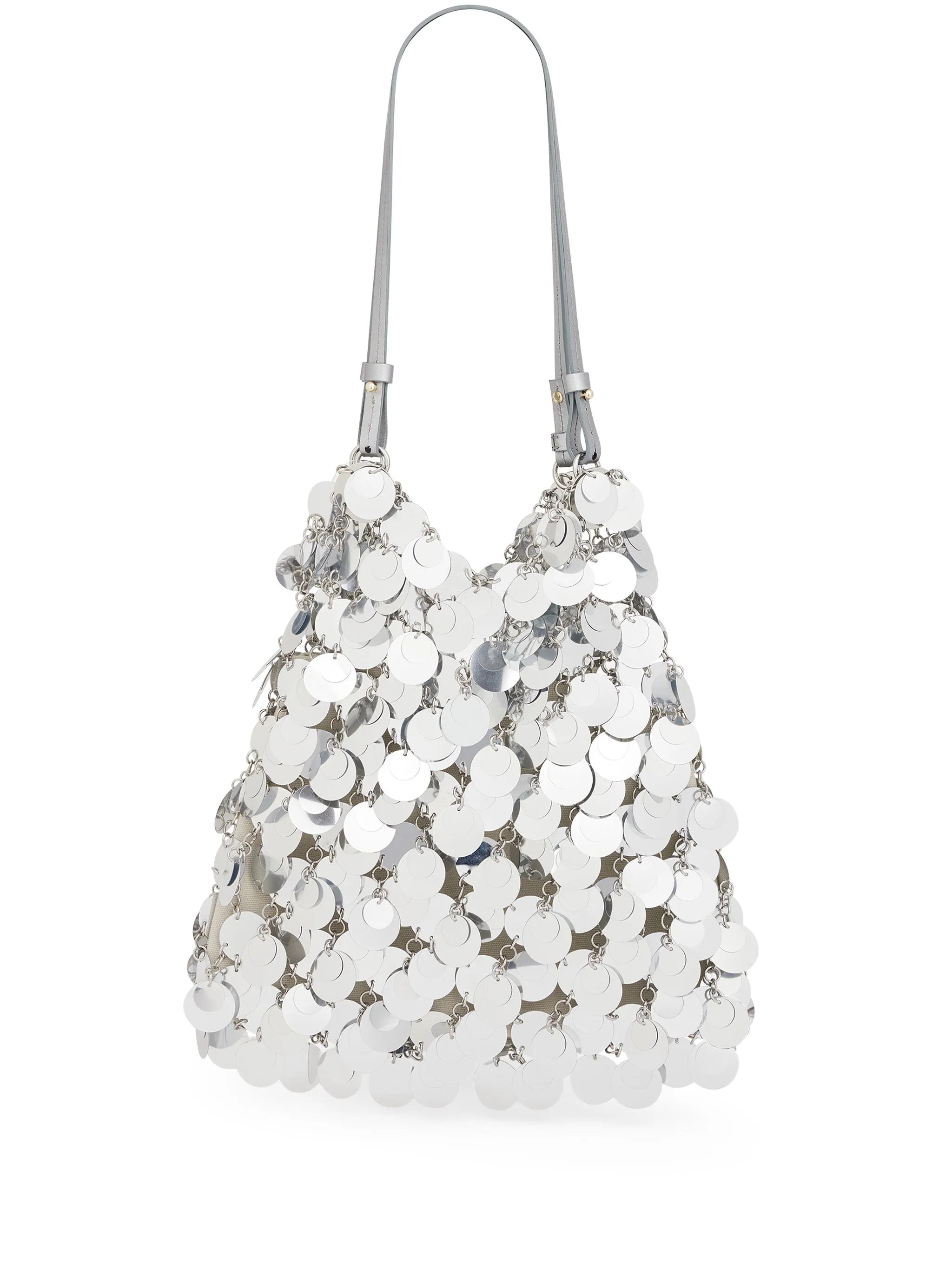 large sequinned shoulder bag
