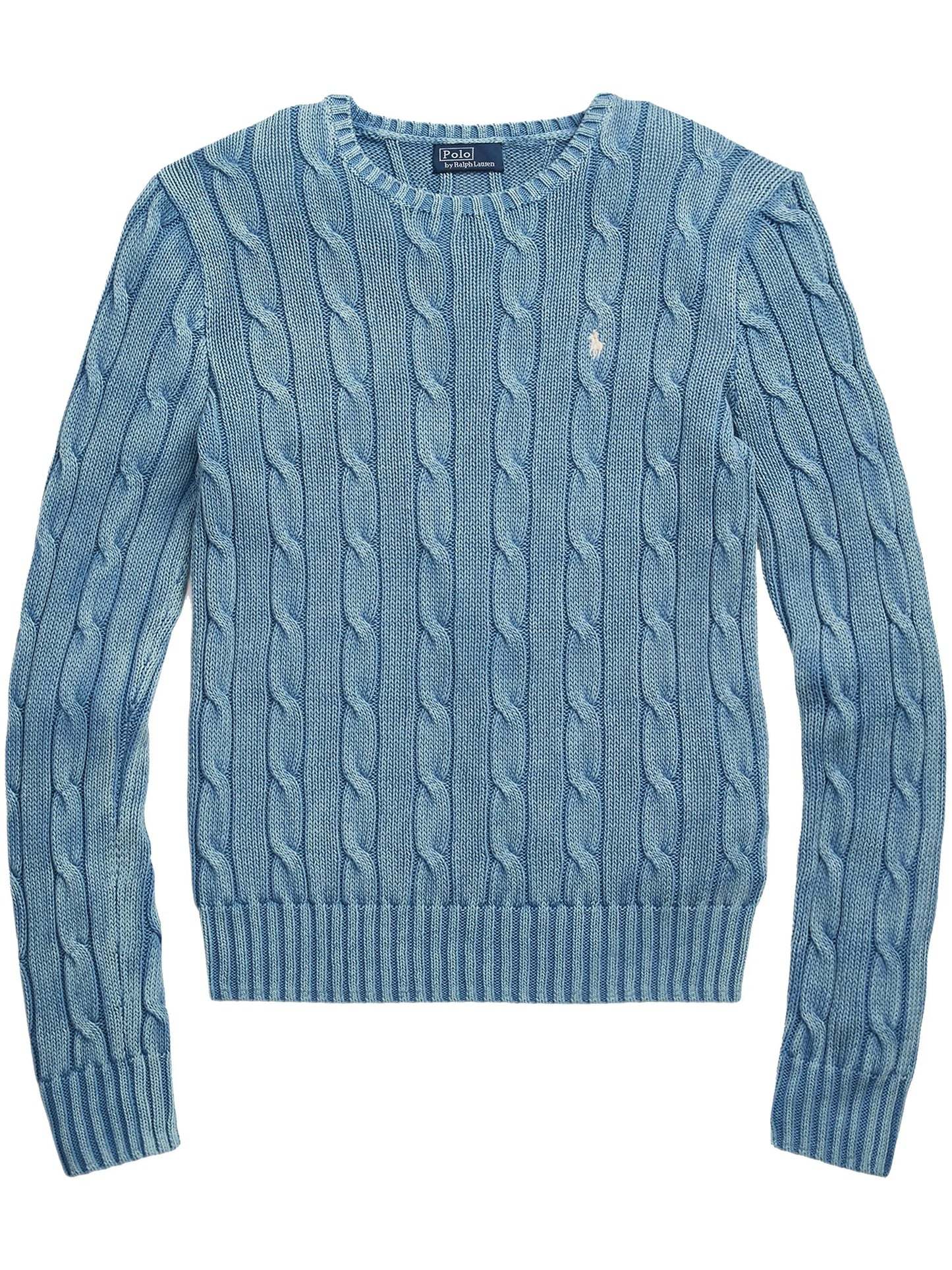 Polo Pony-embroidered cable-knit jumper
