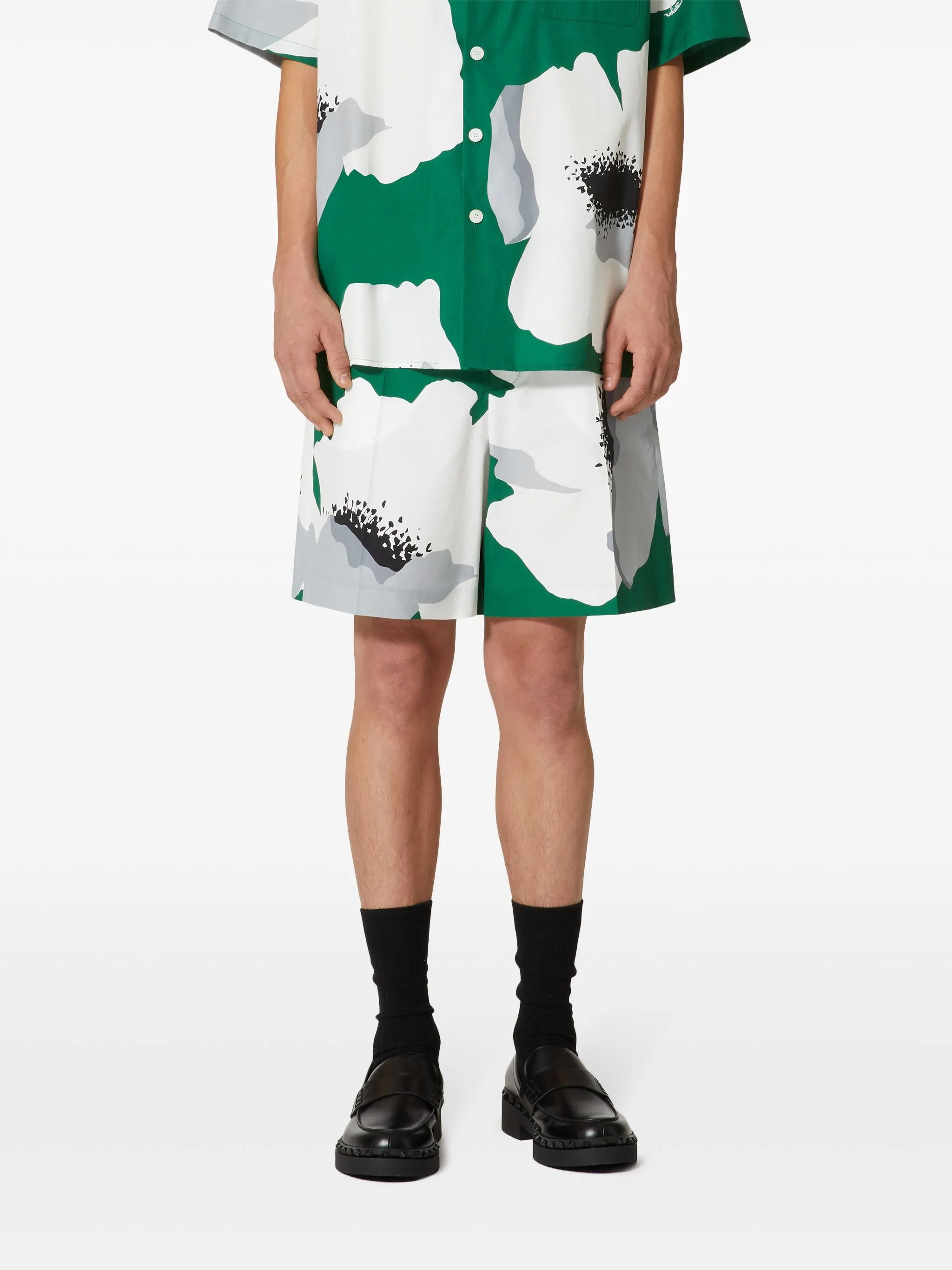 Flower Portrait-print bermuda shorts