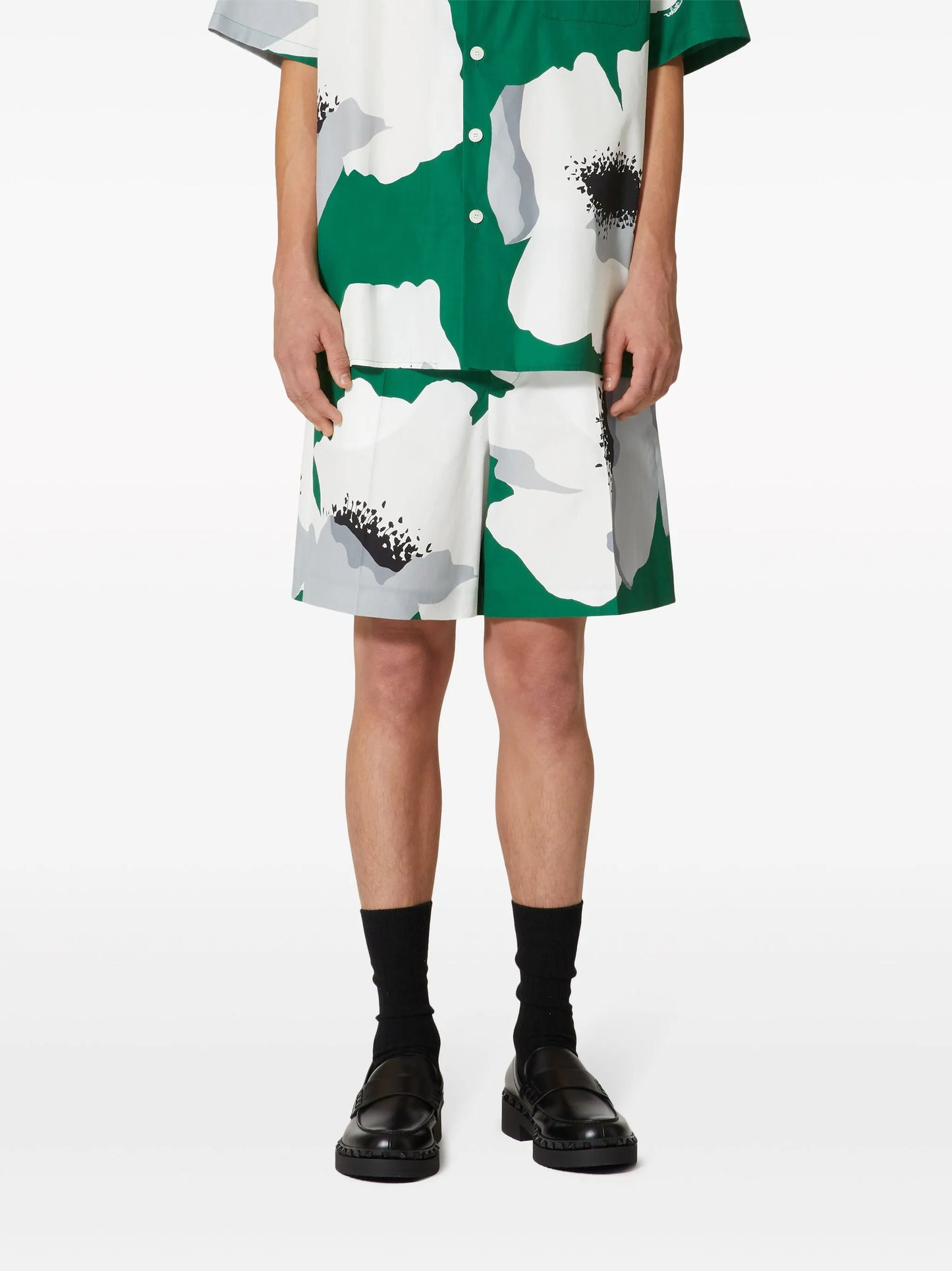 Flower Portrait-print bermuda shorts