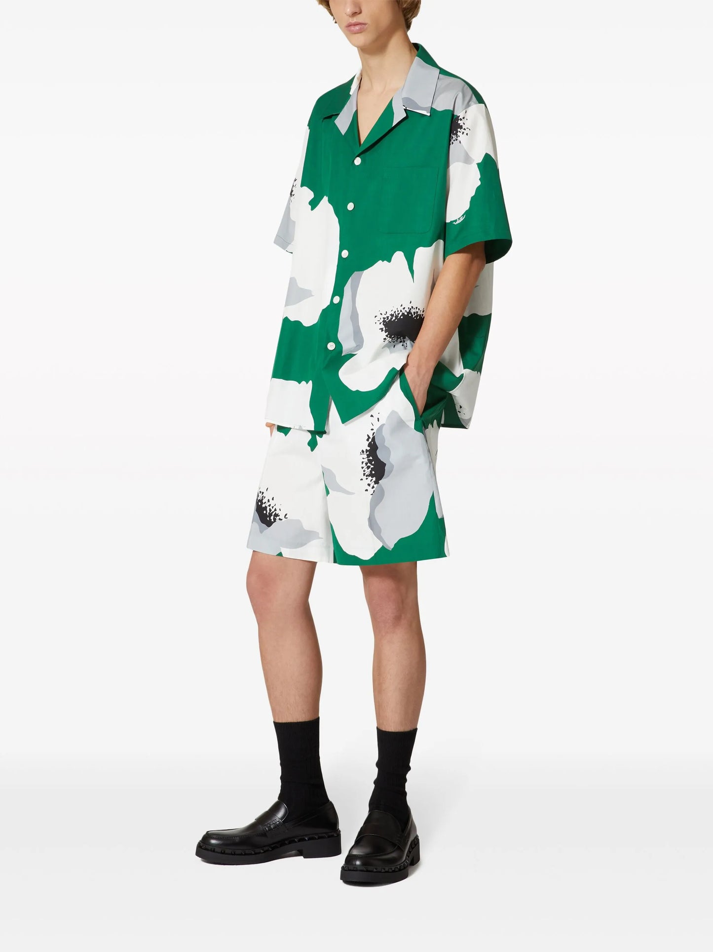 Flower Portrait-print bermuda shorts