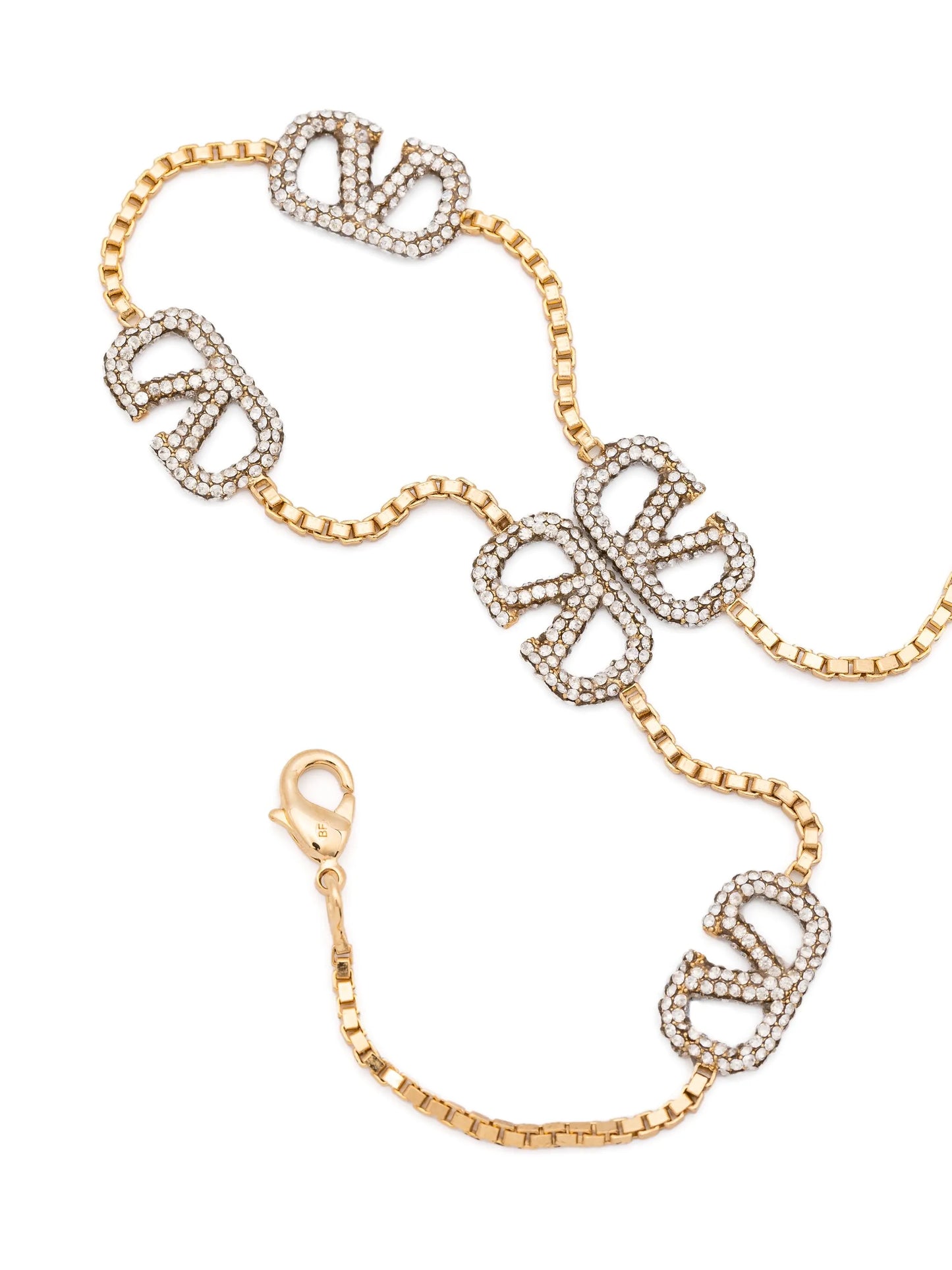VLogo crystal-embellished anklet