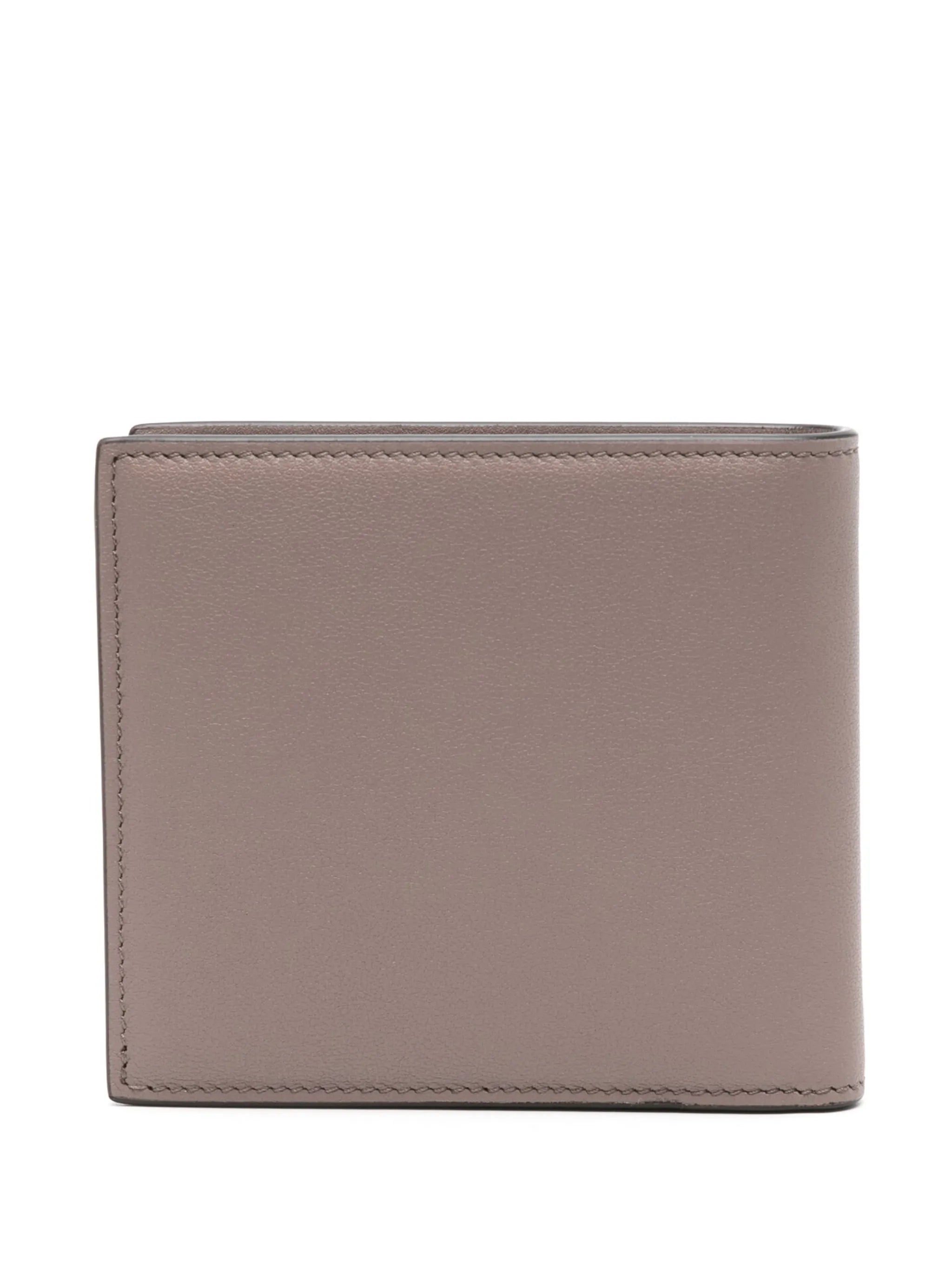 V-logo leather wallet