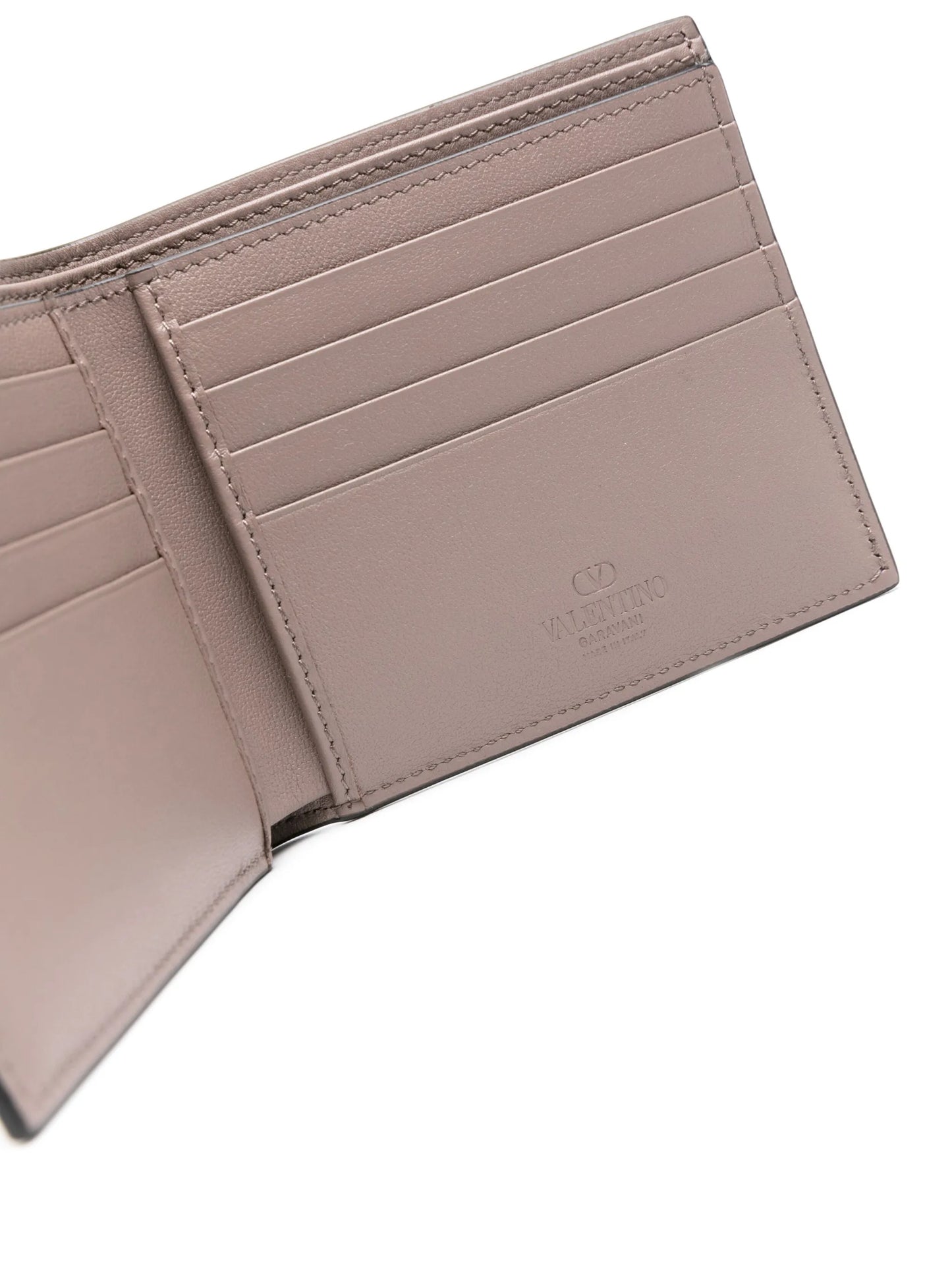 V-logo leather wallet